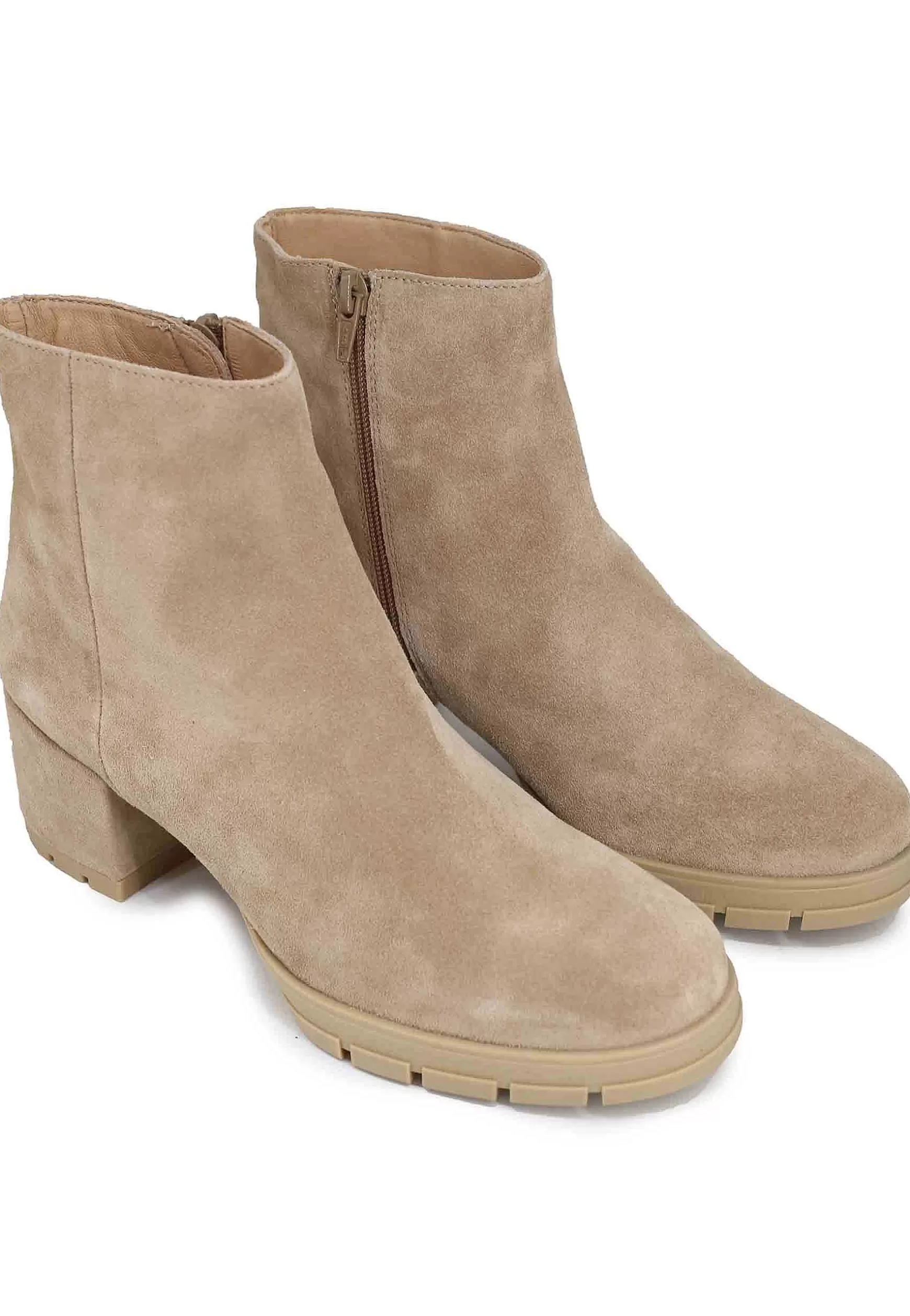 Stivaletti Donna In Camoscio Avorio Con Plateau In Gomma*Unisa Cheap