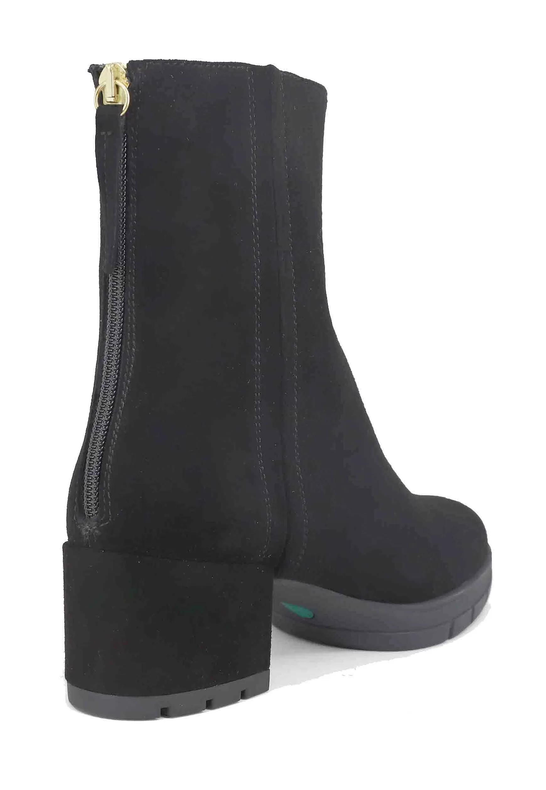 Stivaletti Donna In Camoscio Blu Con Zip Posteriore E Plateau In Gomma*Unisa Fashion