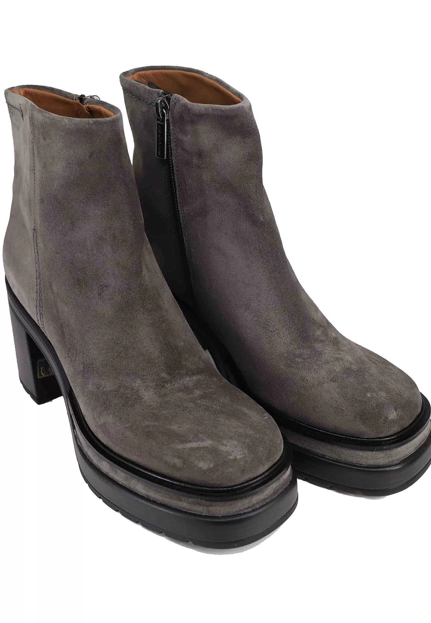 Stivaletti Donna In Camoscio Grigio Con Tacco Alto E Plateau*Pons Quintana Best Sale