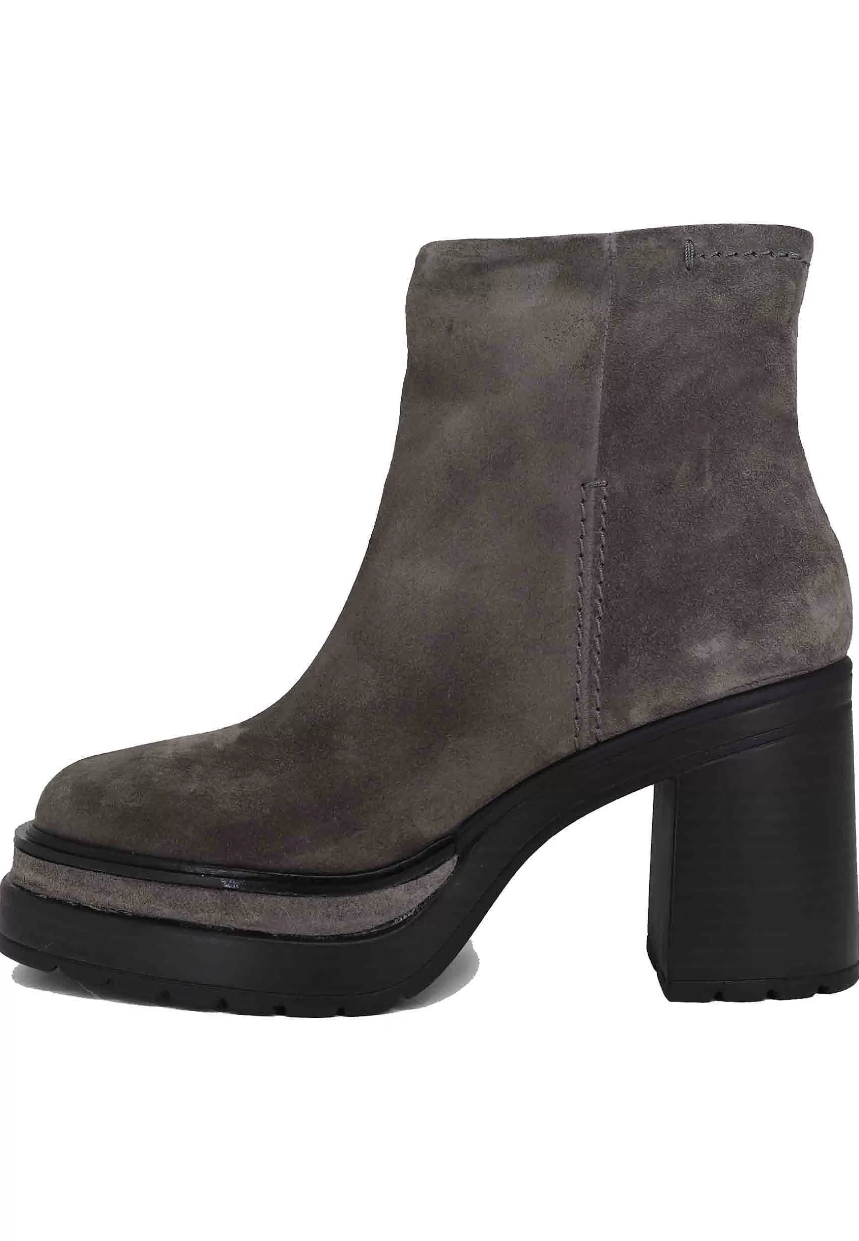 Stivaletti Donna In Camoscio Grigio Con Tacco Alto E Plateau*Pons Quintana Best Sale