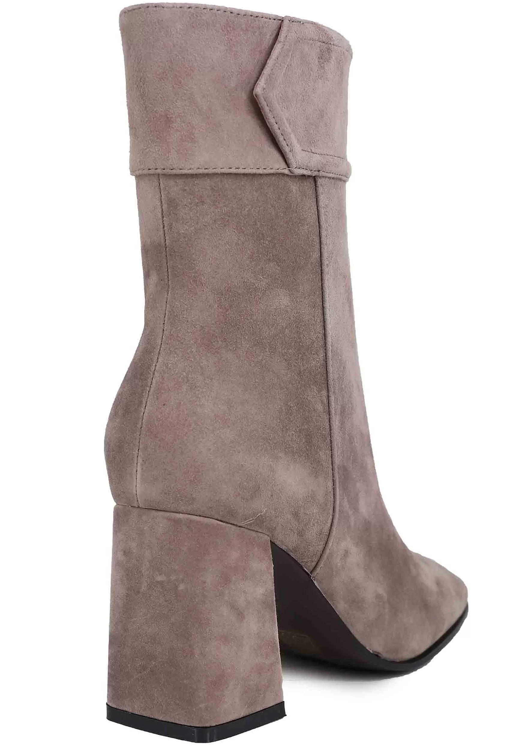 Stivaletti Donna In Camoscio Grigio Con Tacco Alto E Punta Quadra Chisinau*Bibi Lou New