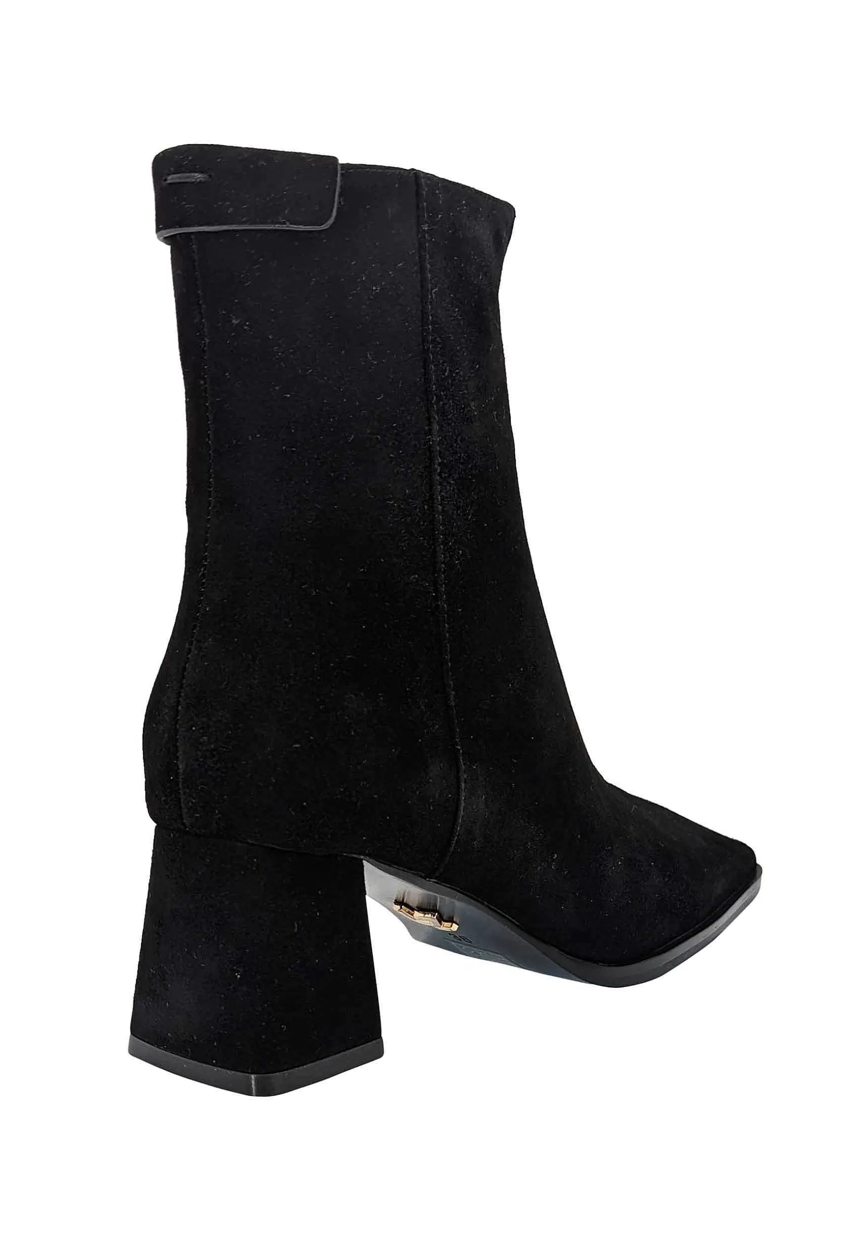 Stivaletti Donna In Camoscio Nero Con Punta Quadra E Tacco Medio*Lola Cruz Cheap
