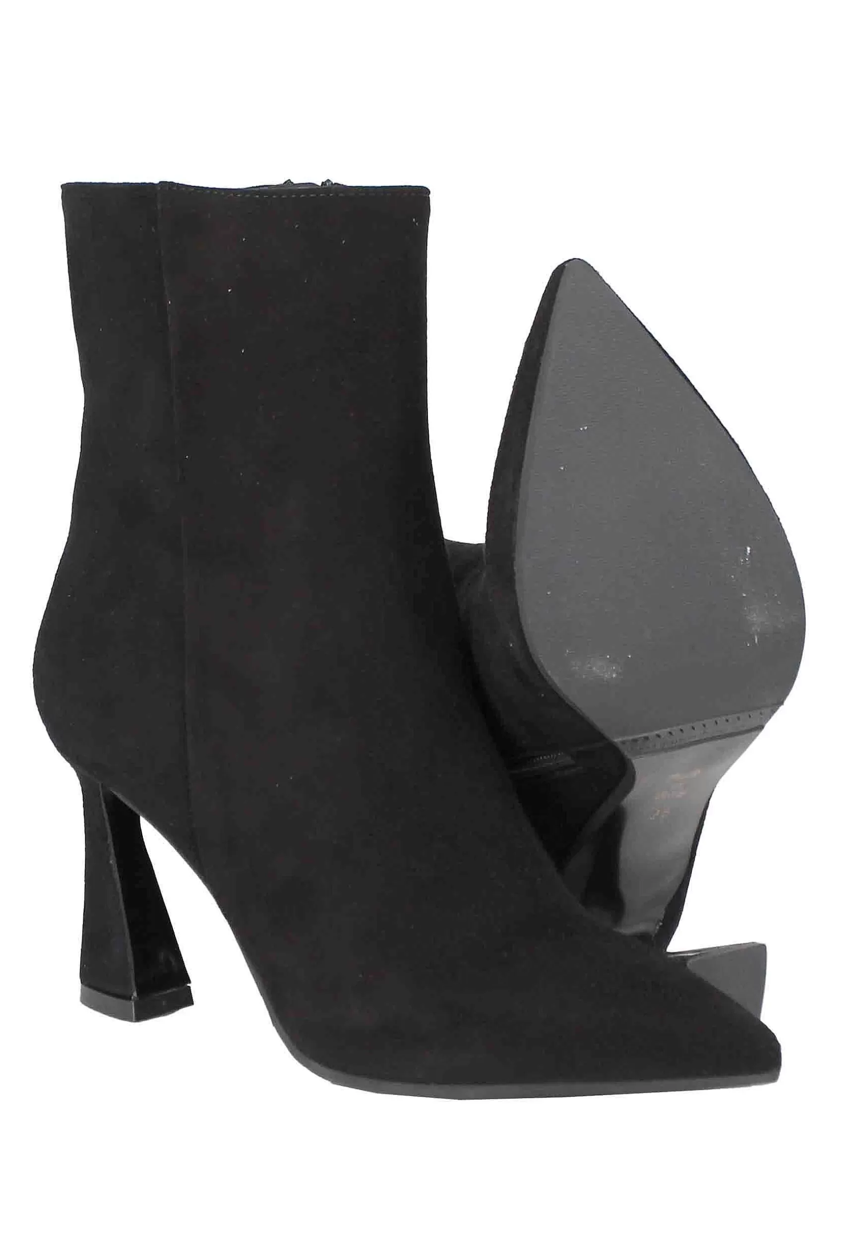 Stivaletti Donna In Camoscio Nero Tacco Alto Punta A Punta** Cheap