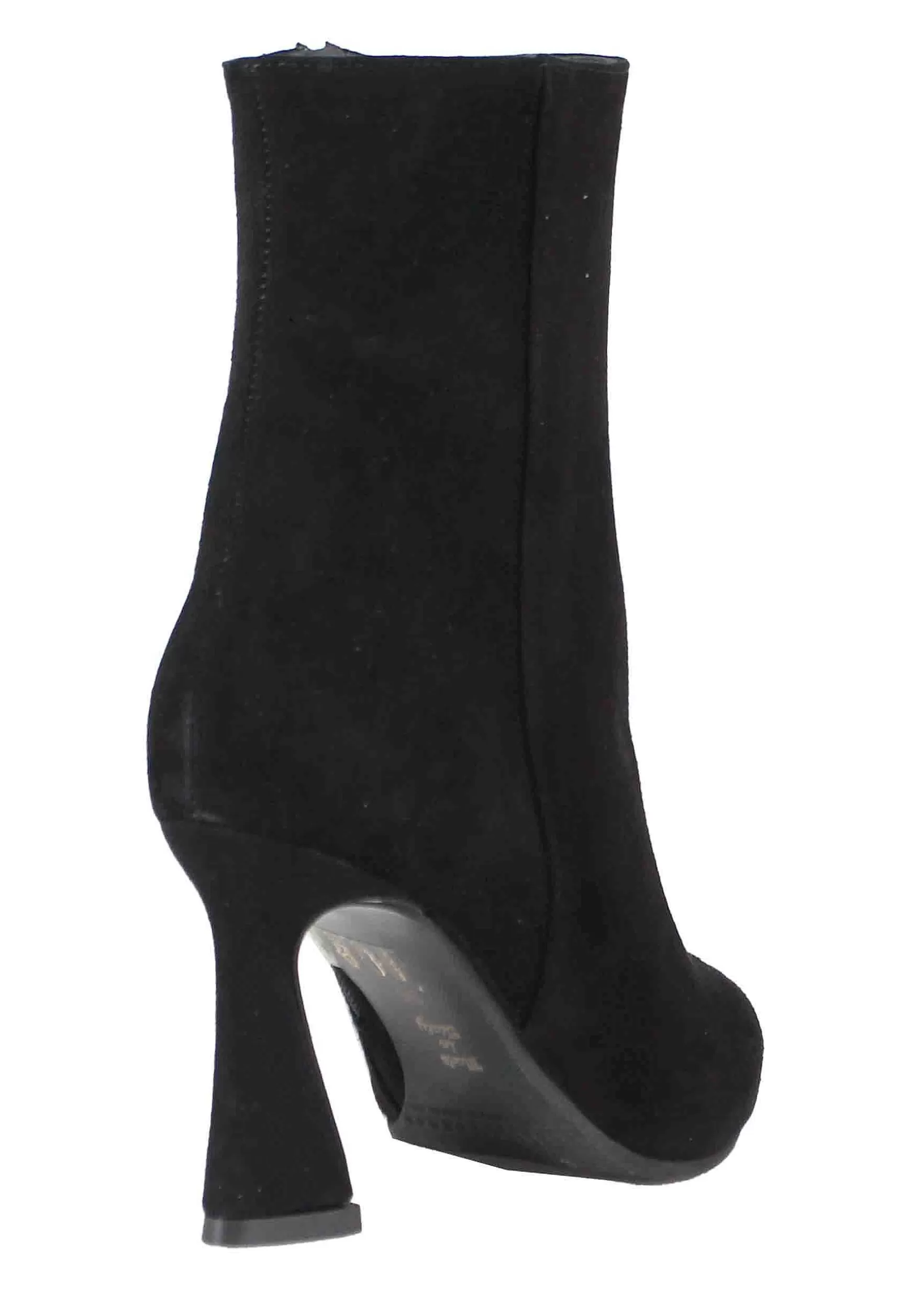 Stivaletti Donna In Camoscio Nero Tacco Alto Punta A Punta** Cheap