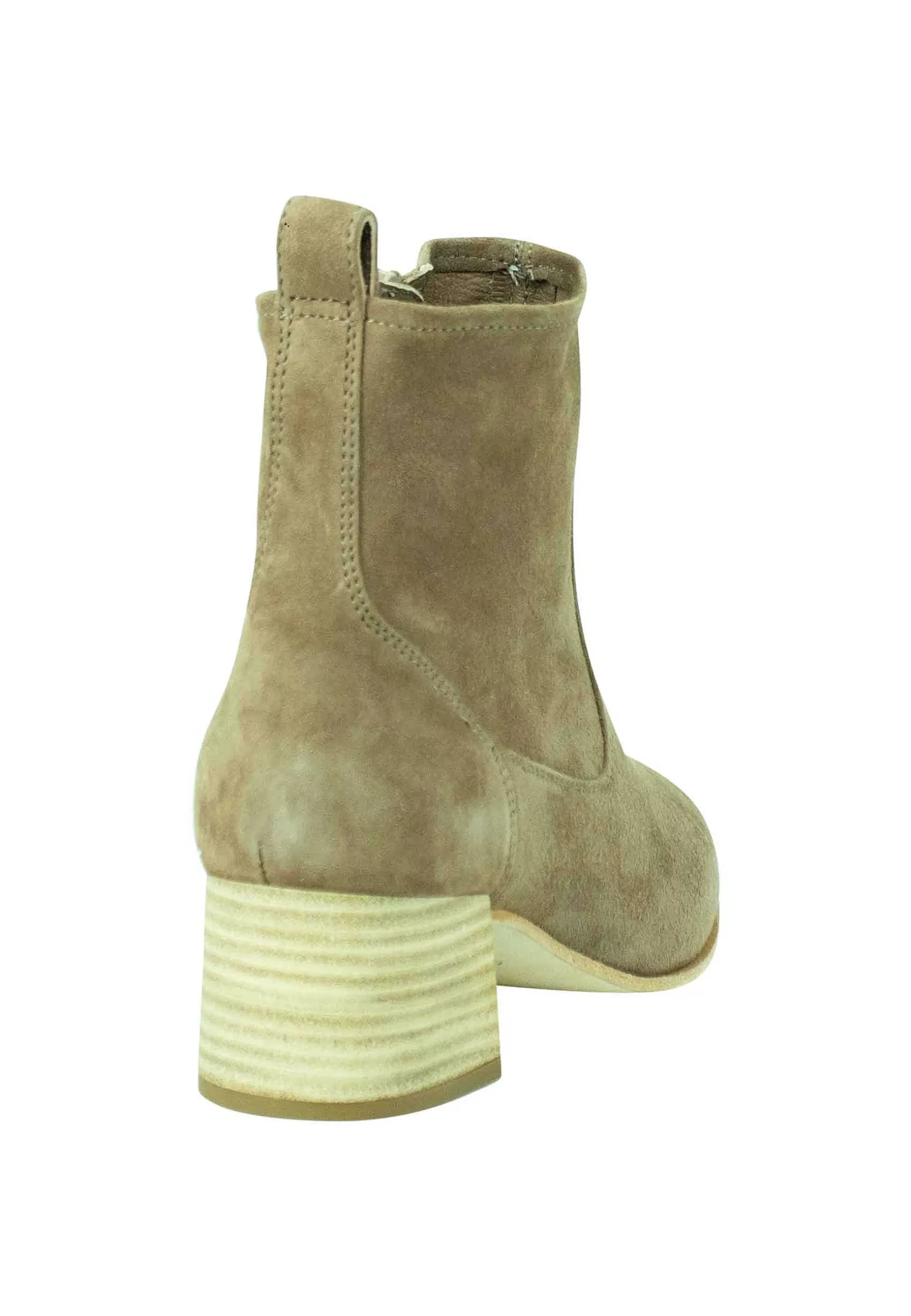 Stivaletti Donna In Camoscio Taupe Sfoderati Con Tacco In Cuoio Naturale*Unisa Outlet