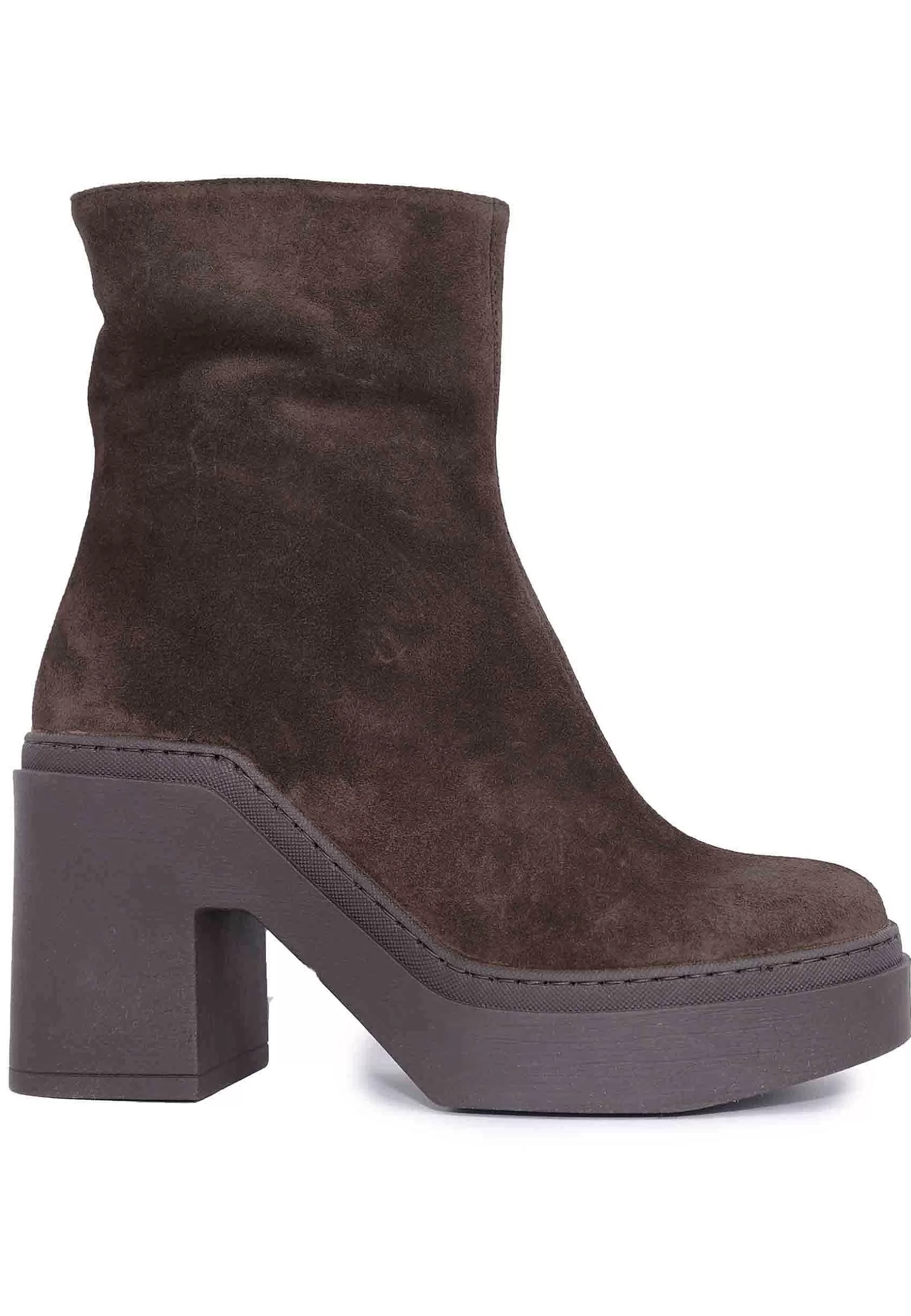 Stivaletti Donna In Camoscio Testa Di Moro Con Zeppa In Gomma*Poesie Veneziane Discount