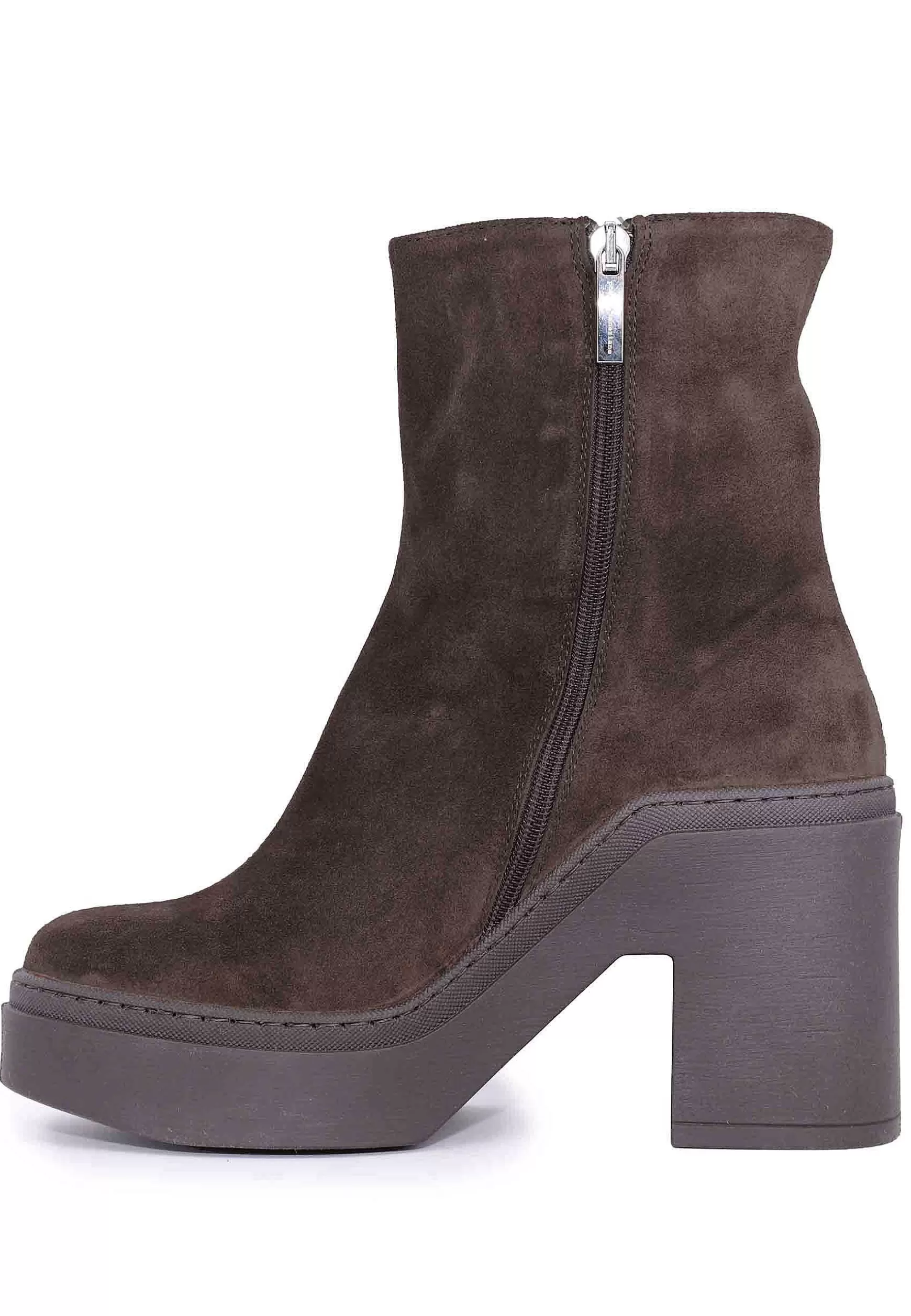 Stivaletti Donna In Camoscio Testa Di Moro Con Zeppa In Gomma*Poesie Veneziane Discount