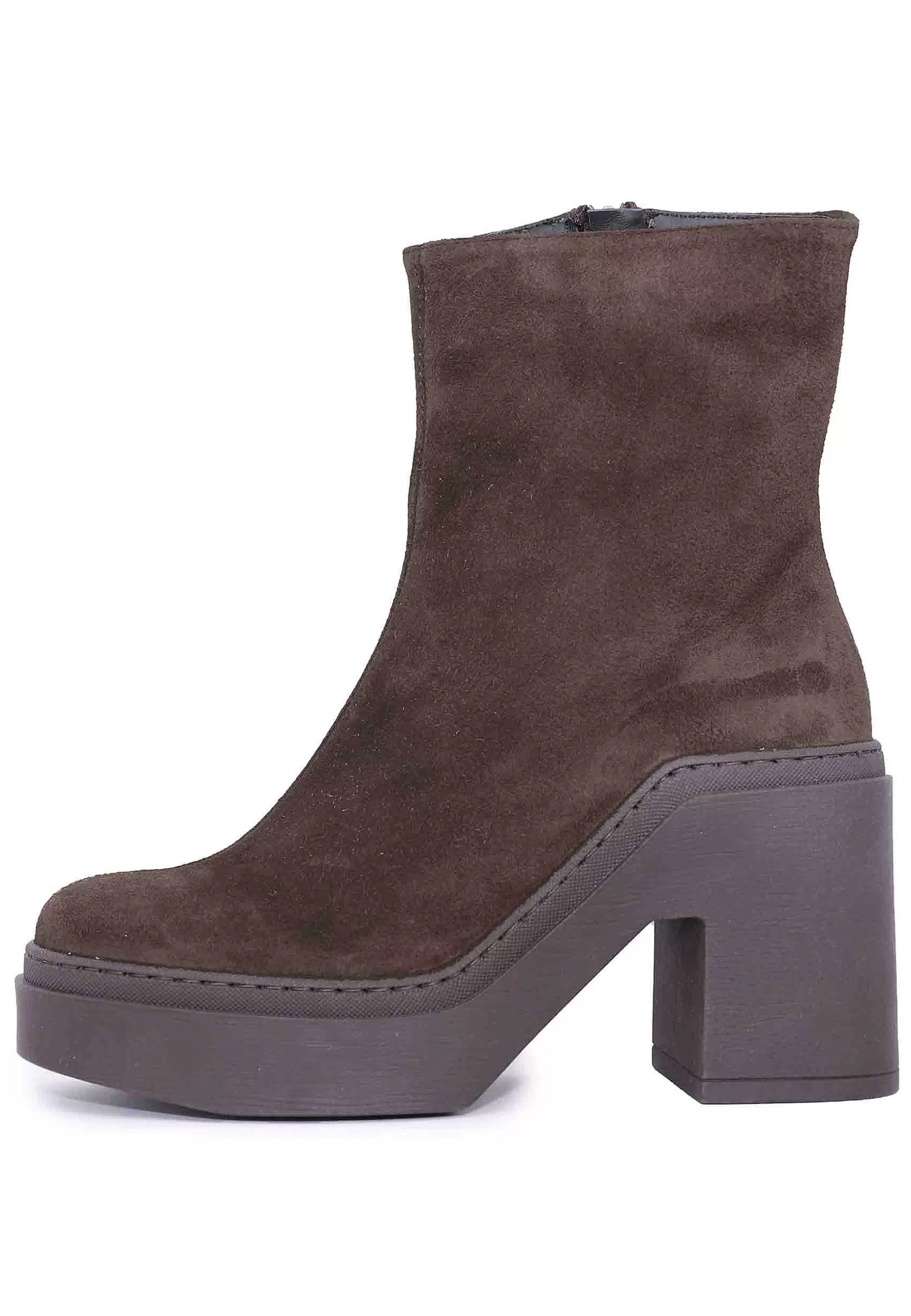 Stivaletti Donna In Camoscio Testa Di Moro Con Zeppa In Gomma*Poesie Veneziane Discount