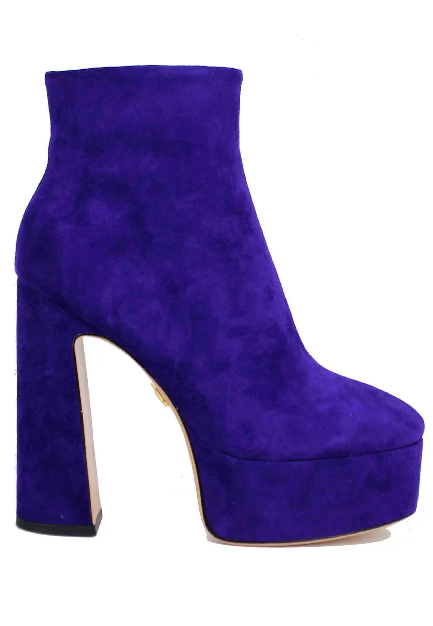 Stivaletti Donna In Camoscio Viola Con Tacco Alto E Plateau Manerbe*Lola Cruz Best Sale