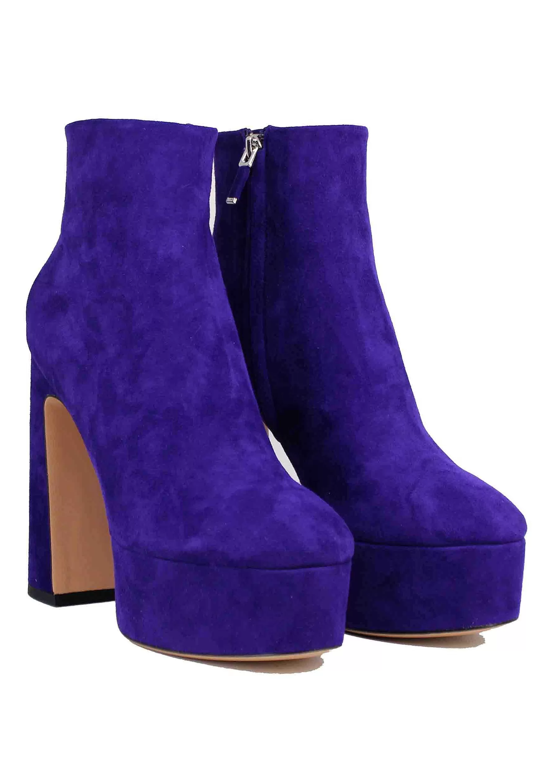 Stivaletti Donna In Camoscio Viola Con Tacco Alto E Plateau Manerbe*Lola Cruz Best Sale