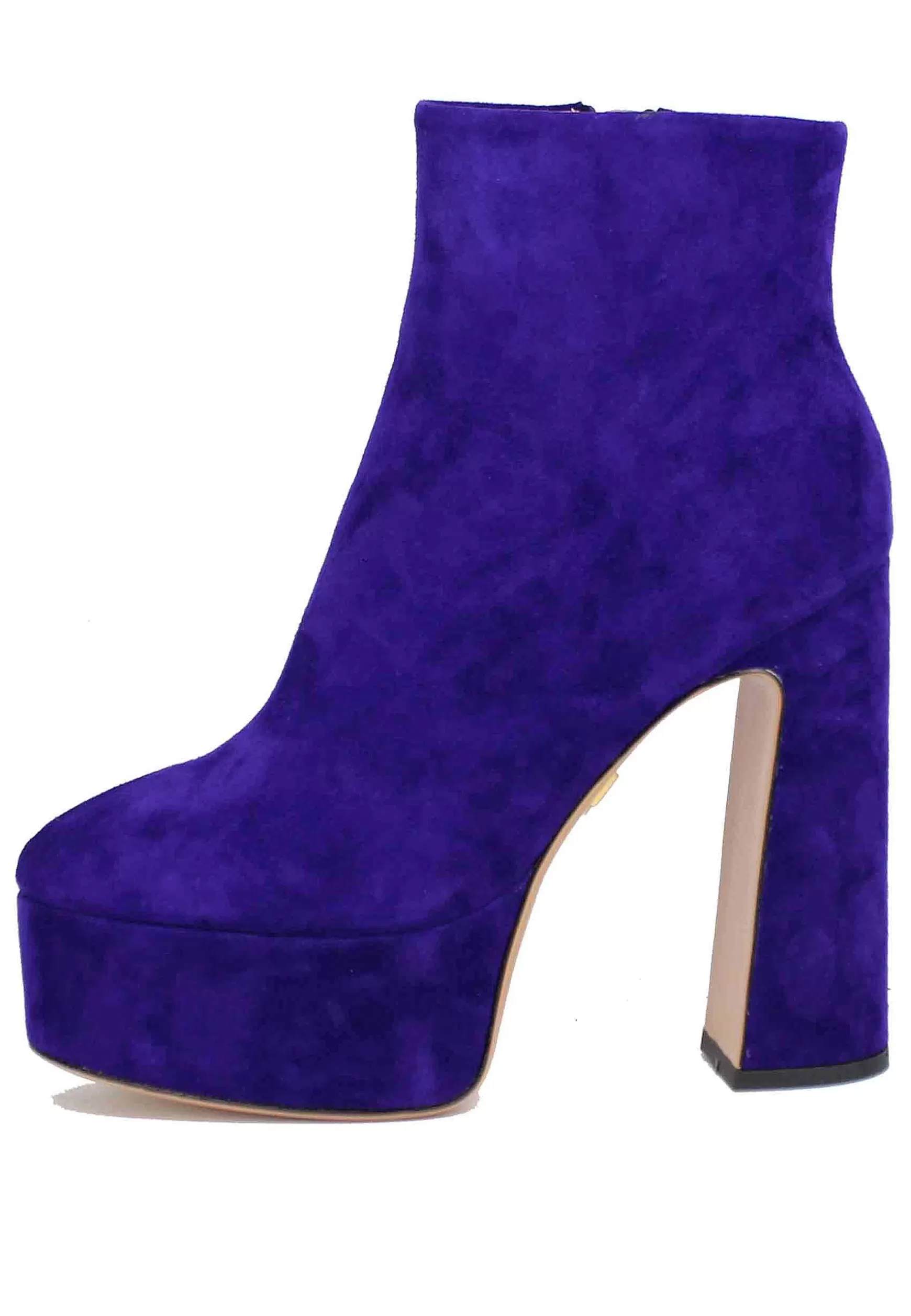 Stivaletti Donna In Camoscio Viola Con Tacco Alto E Plateau Manerbe*Lola Cruz Best Sale
