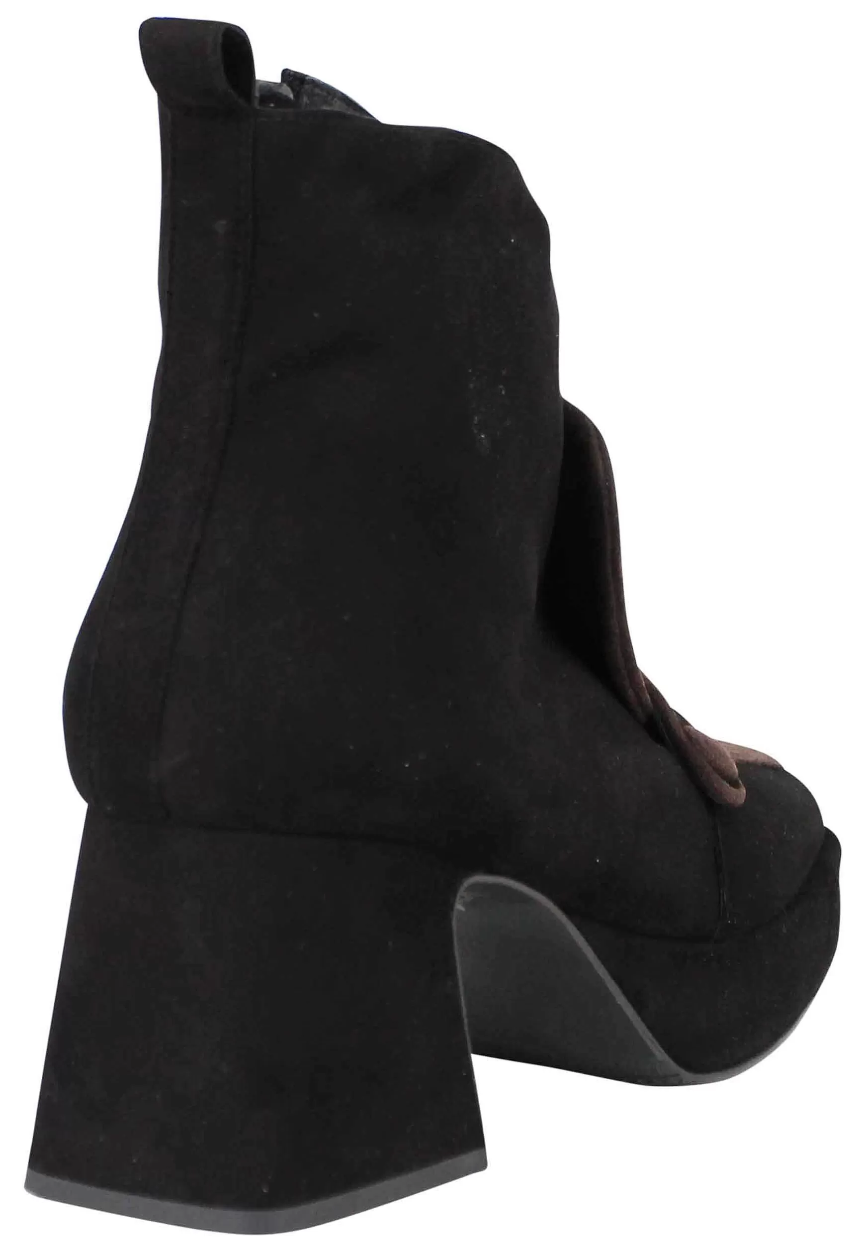 Stivaletti Donna In Camsocio Nero E Marrone Con Tacco E Plateau** Outlet