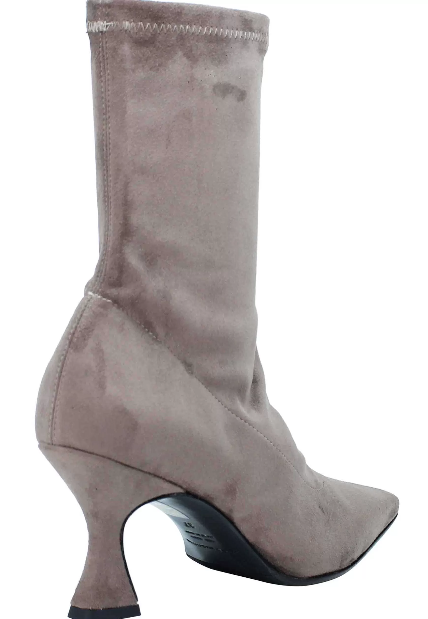 Stivaletti Donna In Eco Camoscio Elasticizzato Taupe Con Punta Quadra*Fabio Rusconi Cheap