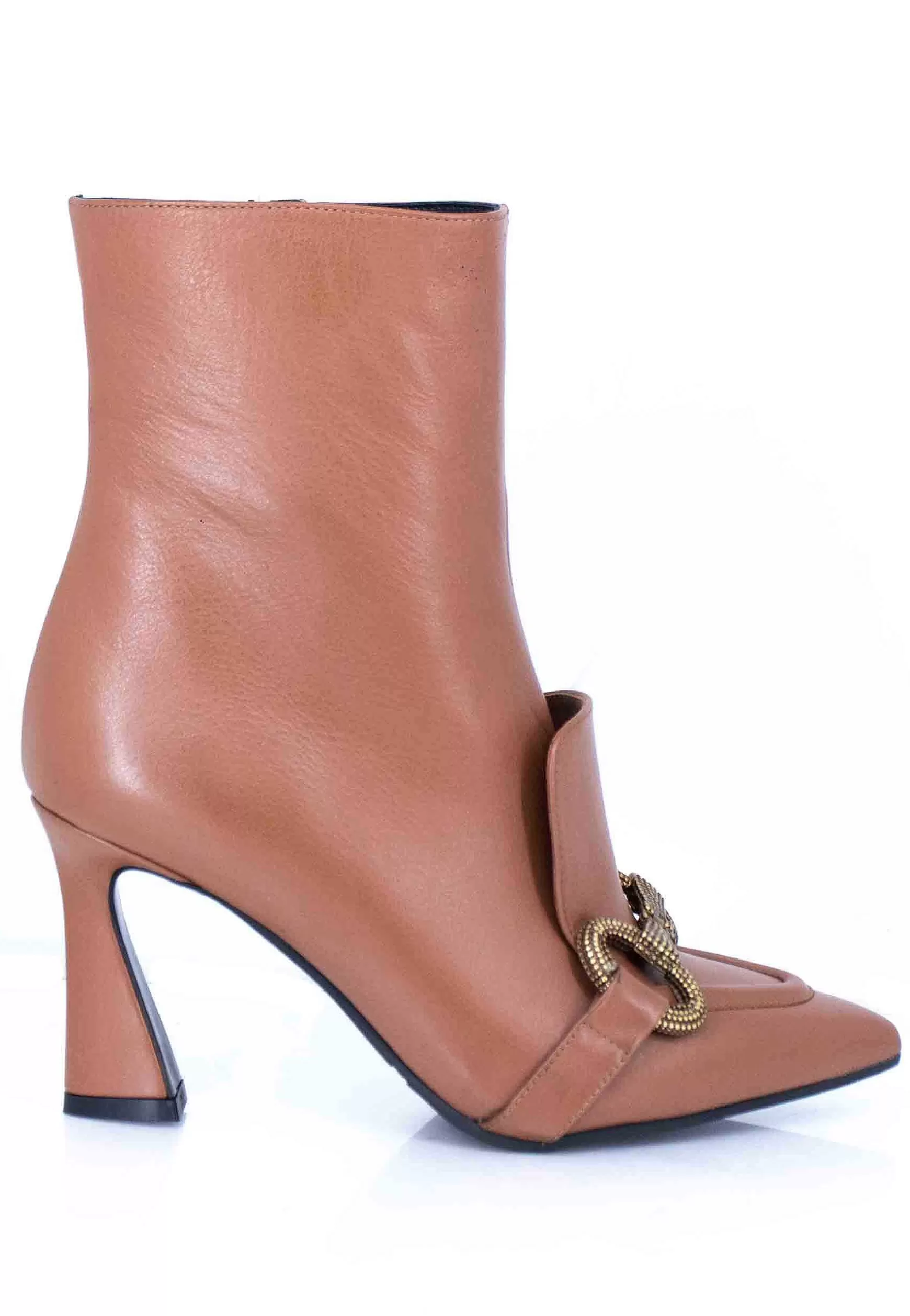 Stivaletti Donna In Pelle Cuoio Tacco Alto Morsetto E Vaschetta Cucita** Shop