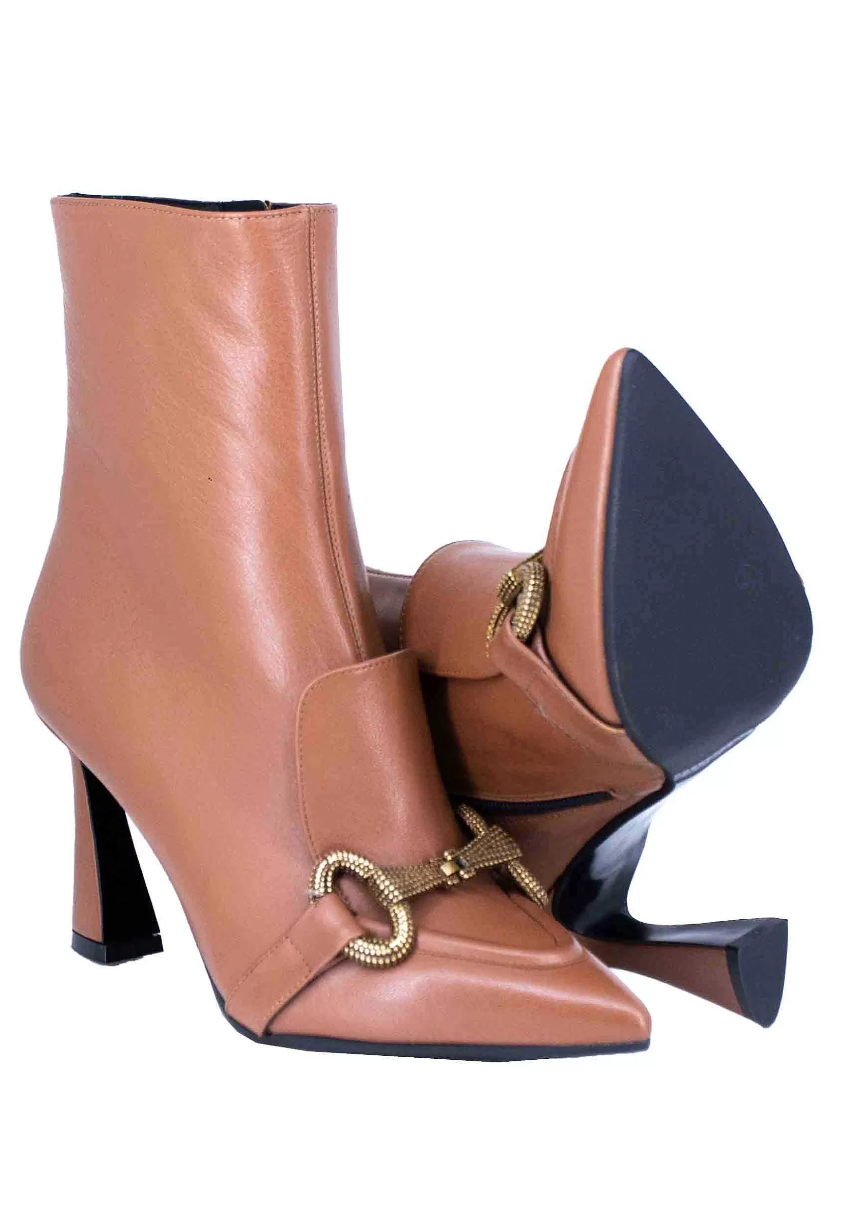 Stivaletti Donna In Pelle Cuoio Tacco Alto Morsetto E Vaschetta Cucita** Shop