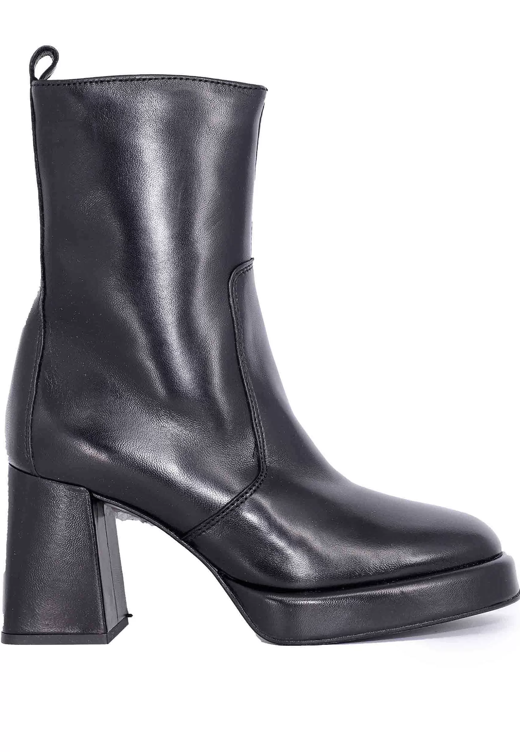 Stivaletti Donna In Pelle Nera Con Tacco Alto E Plateau*Dei Colli Clearance