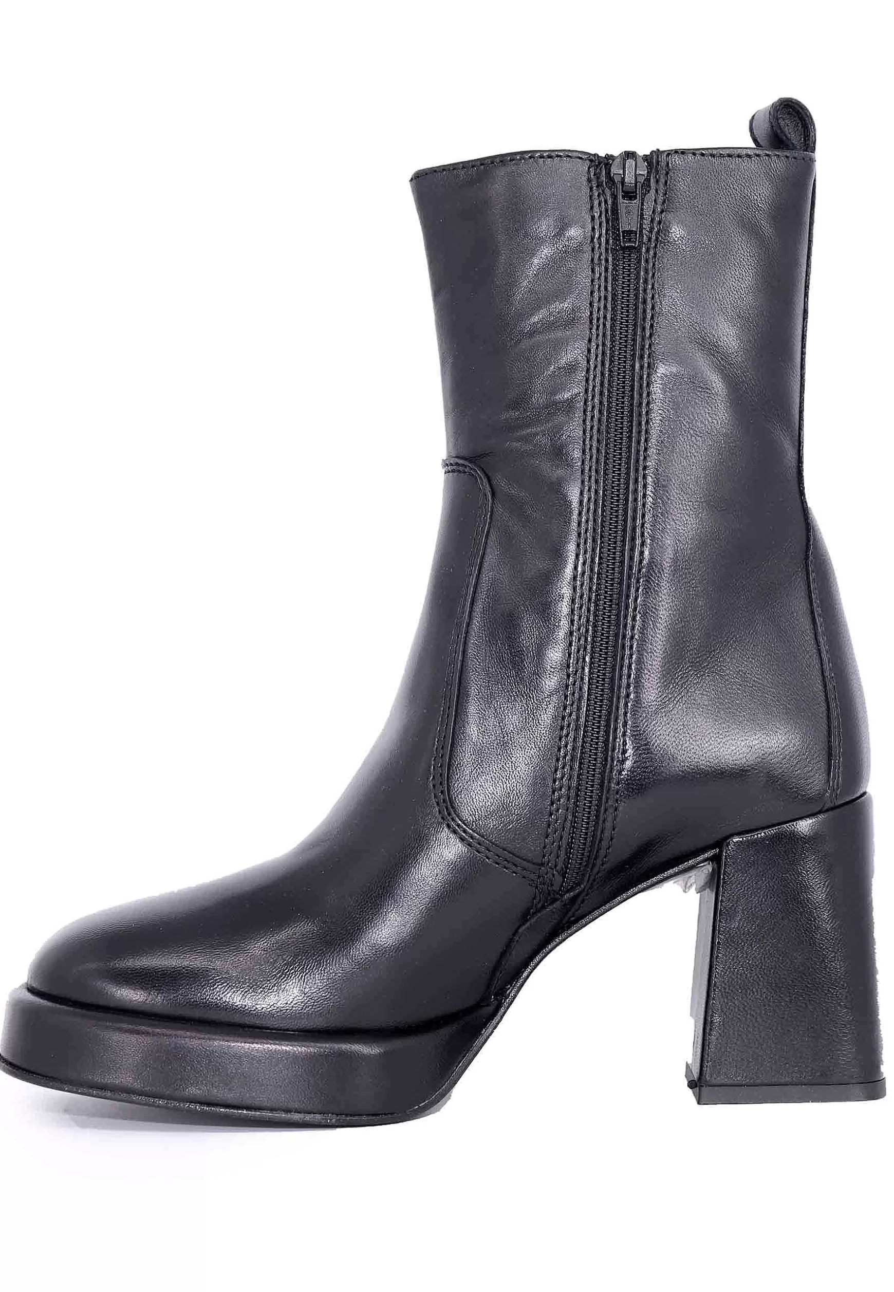 Stivaletti Donna In Pelle Nera Con Tacco Alto E Plateau*Dei Colli Clearance