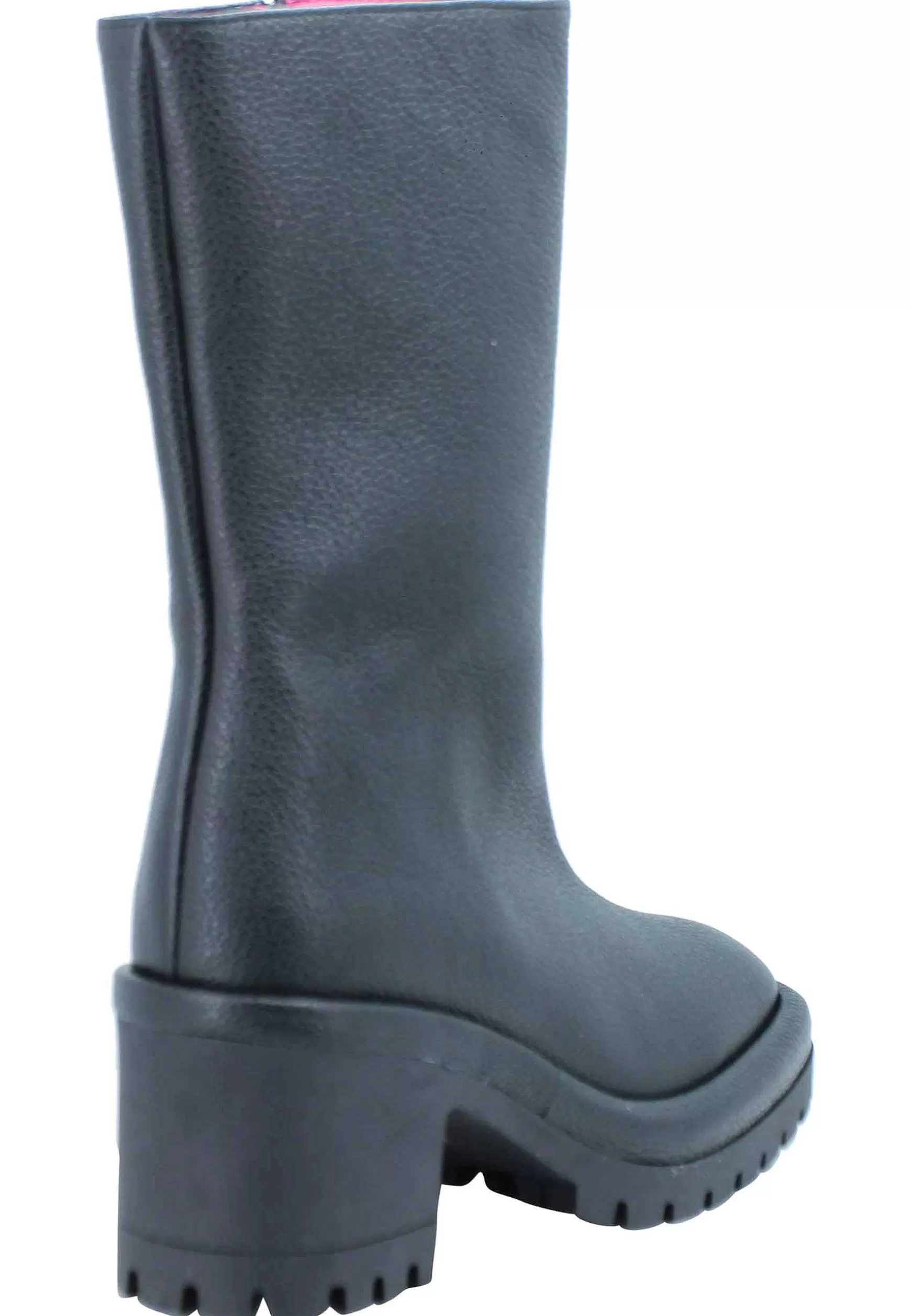 Stivaletti Donna In Pelle Nera Con Tacco Alto In Gomma E Suola Carrarmato*Le Babe Sale