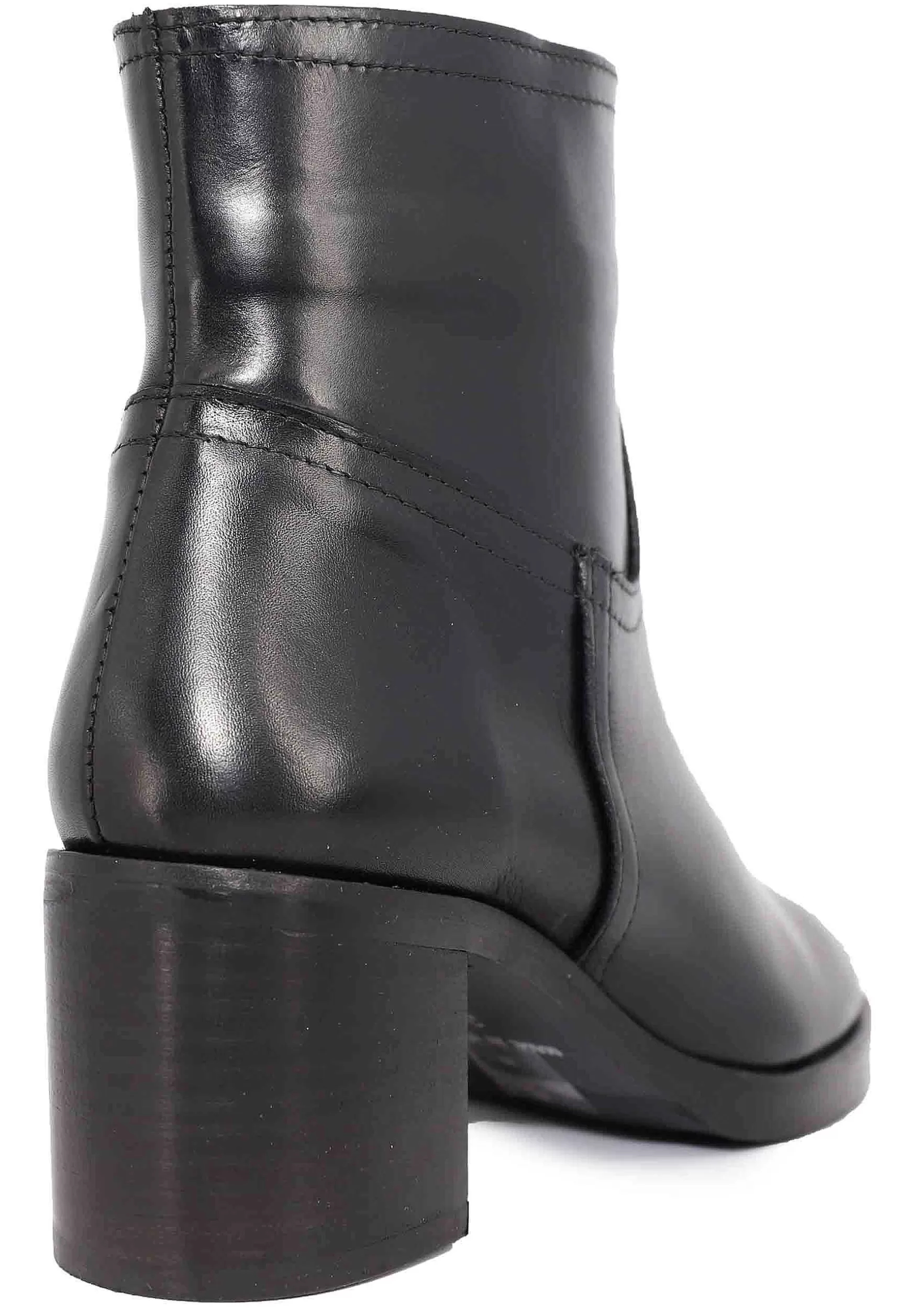 Stivaletti Donna In Pelle Nera Con Tacco E Suola In Gomma** Store