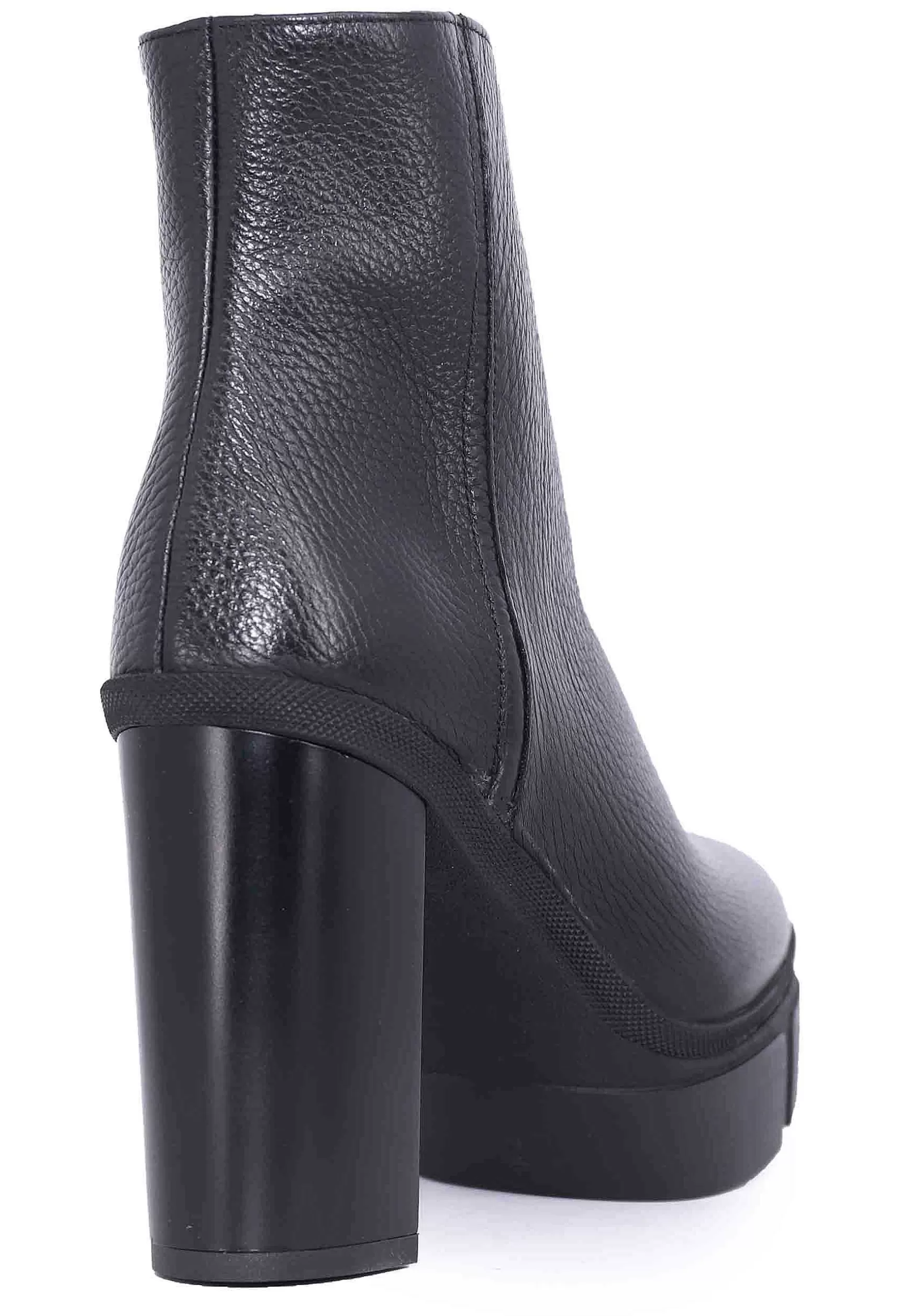 Stivaletti Donna In Pelle Nero Con Tacco Alto E Plateau*Tattoo Clearance