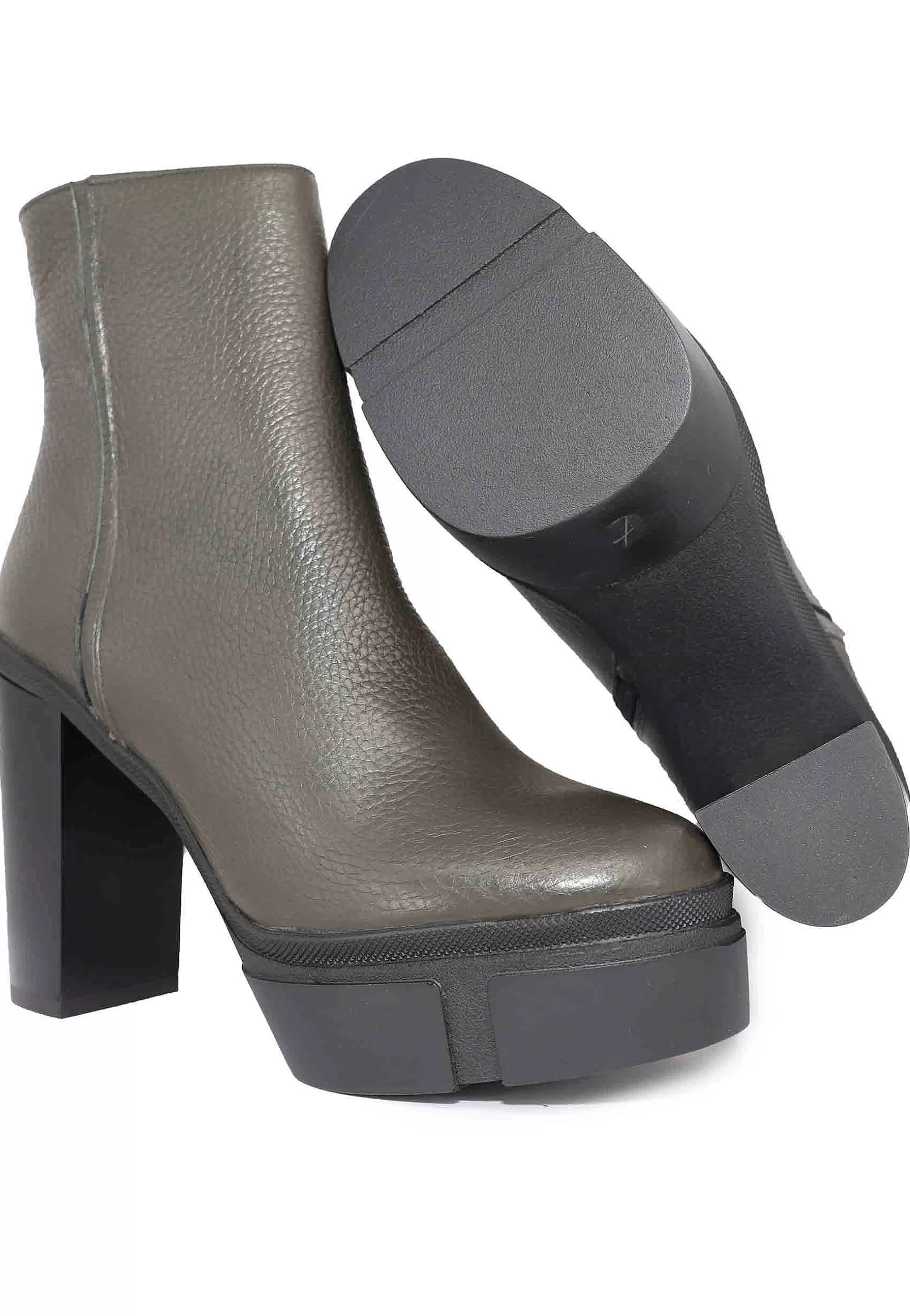 Stivaletti Donna In Pelle Verde Con Tacco Alto E Plateau*Tattoo New
