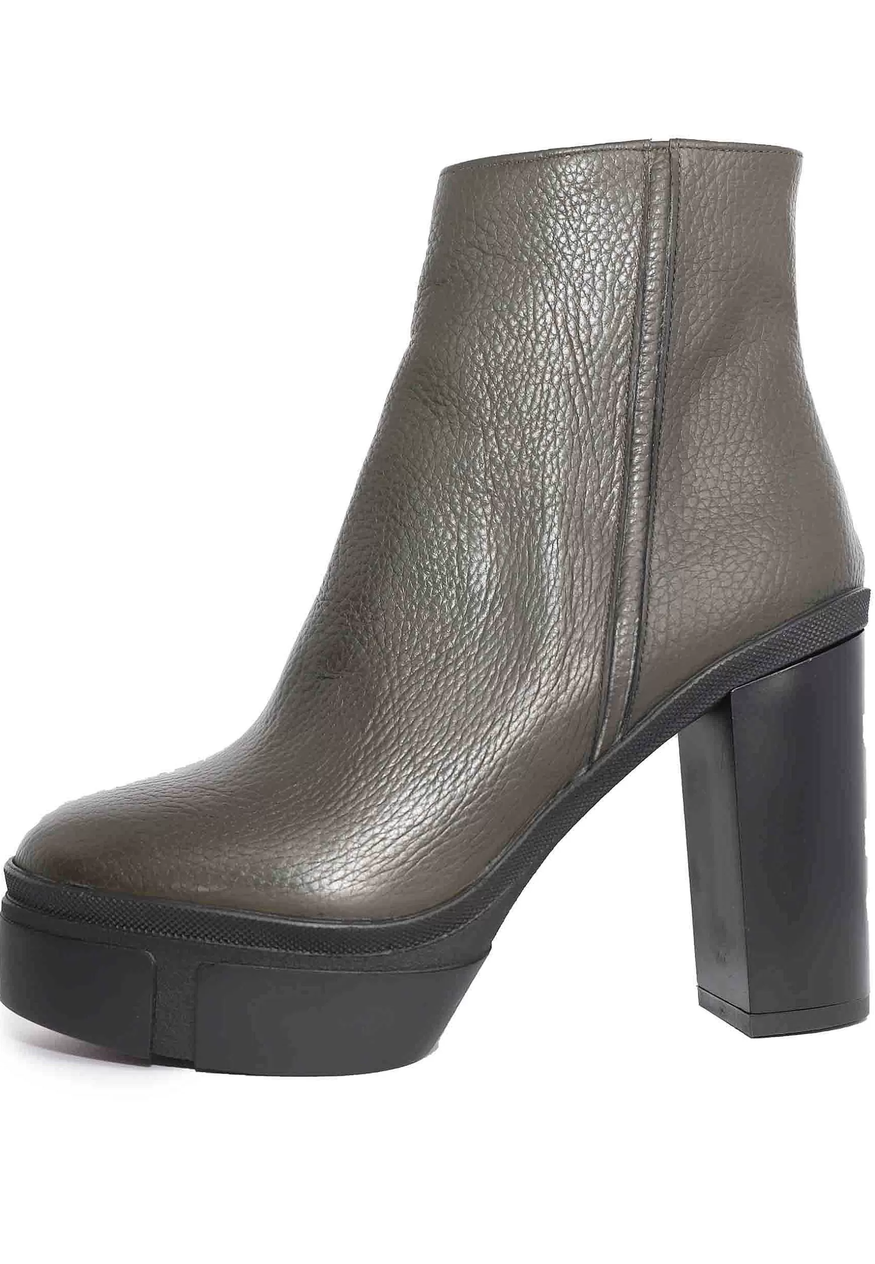 Stivaletti Donna In Pelle Verde Con Tacco Alto E Plateau*Tattoo New