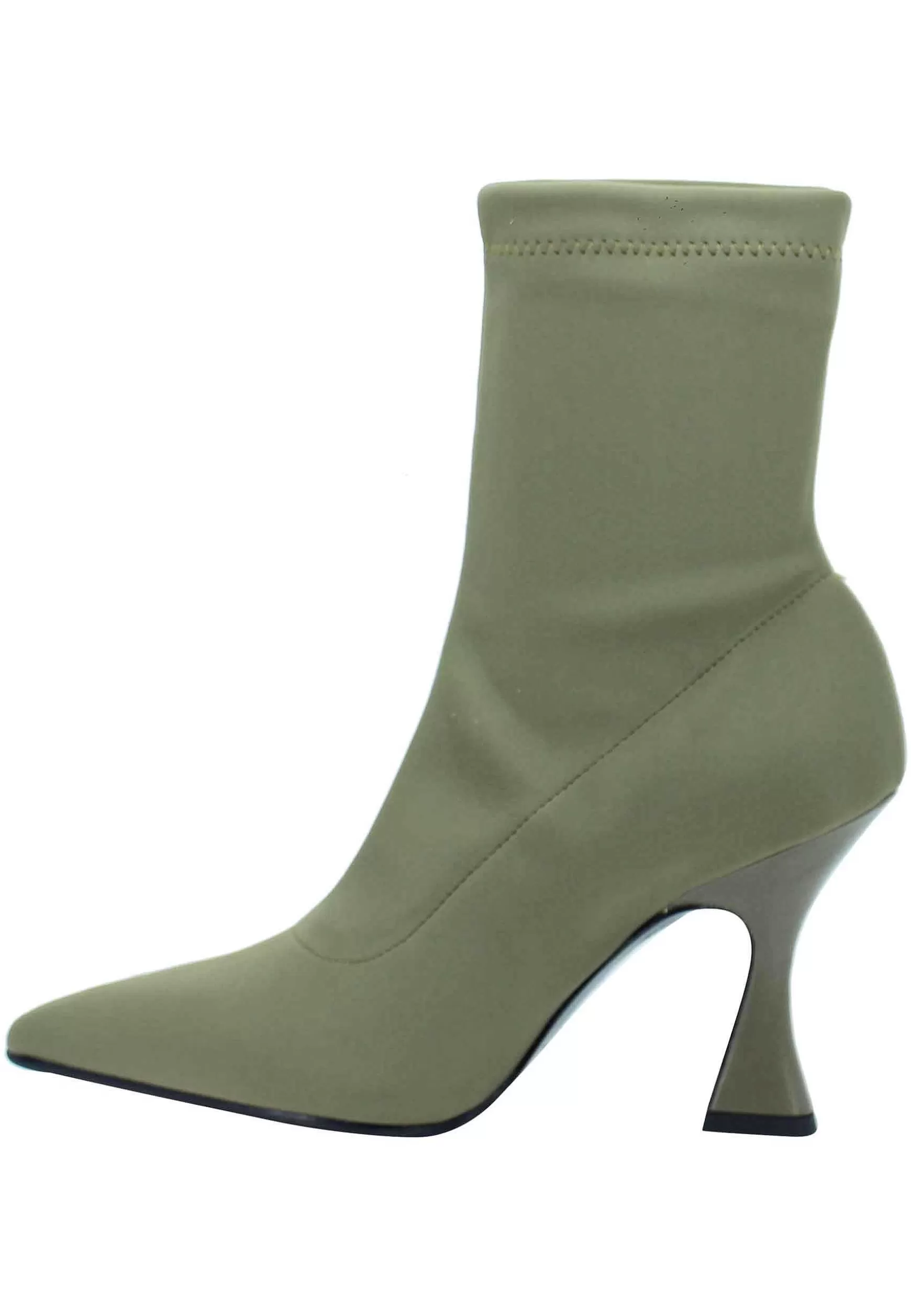 Stivaletti Donna In Tessuto Elasticizzato Militare Tacco Alto Punta A Punta*Fabio Rusconi Outlet