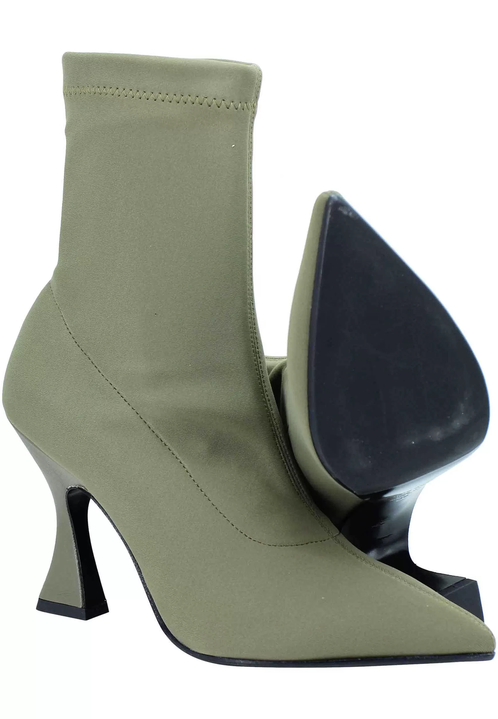 Stivaletti Donna In Tessuto Elasticizzato Militare Tacco Alto Punta A Punta*Fabio Rusconi Outlet
