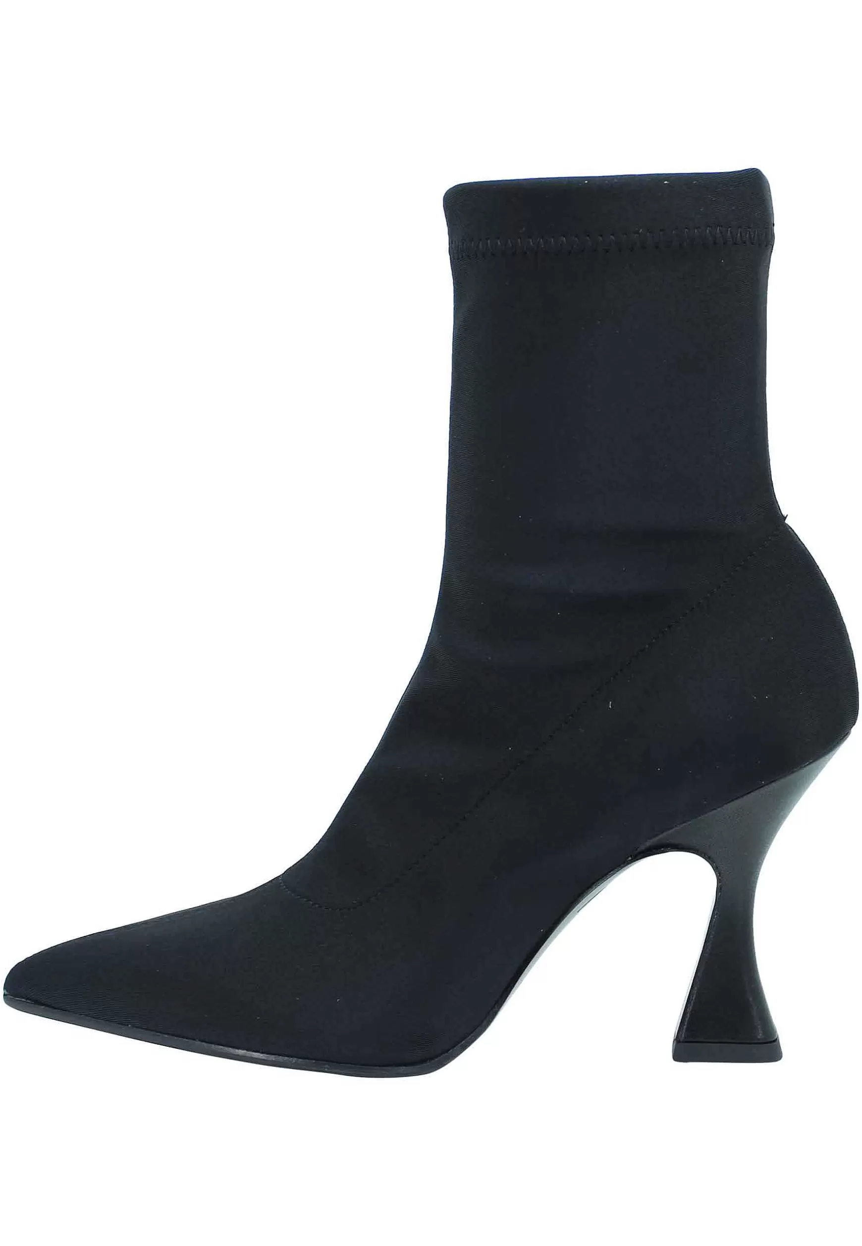 Stivaletti Donna In Tessuto Elasticizzato Nero Tacco Alto Punta A Punta*Fabio Rusconi Store