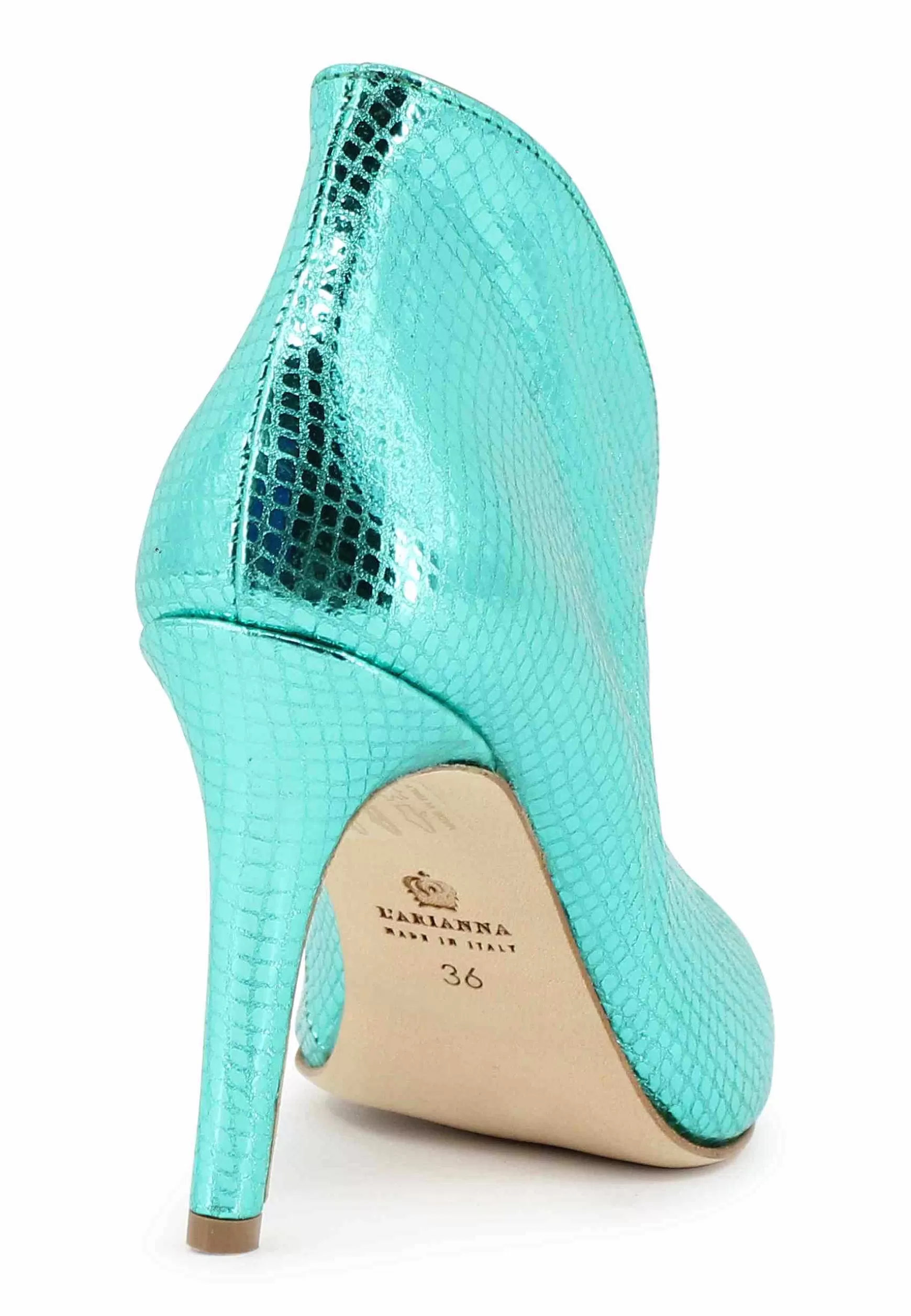 Stivaetti Open Toe Donna In Pee aminata Verde Tacco Ato*L Outlet