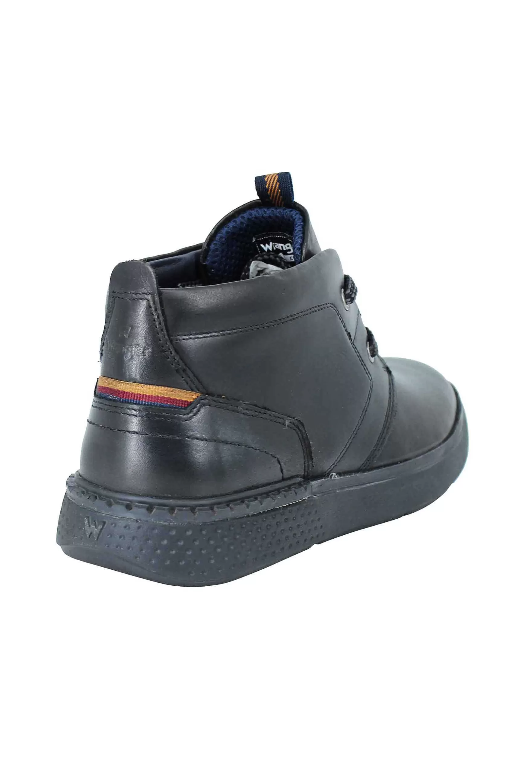 Stivaletti Polacchine Uomo Challenger Desert In Pelle Nera Con Suola In Gomma Morbida*Wrangler Outlet