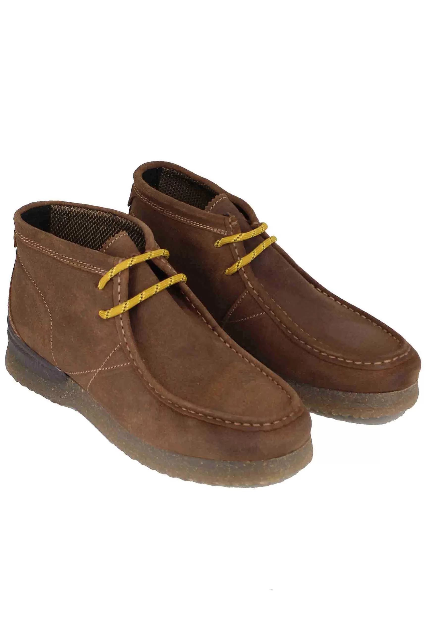 Stivaletti Polacchine Uomo In Camoscio Cuoio Con Suola In Para Bantam*Jeep Discount