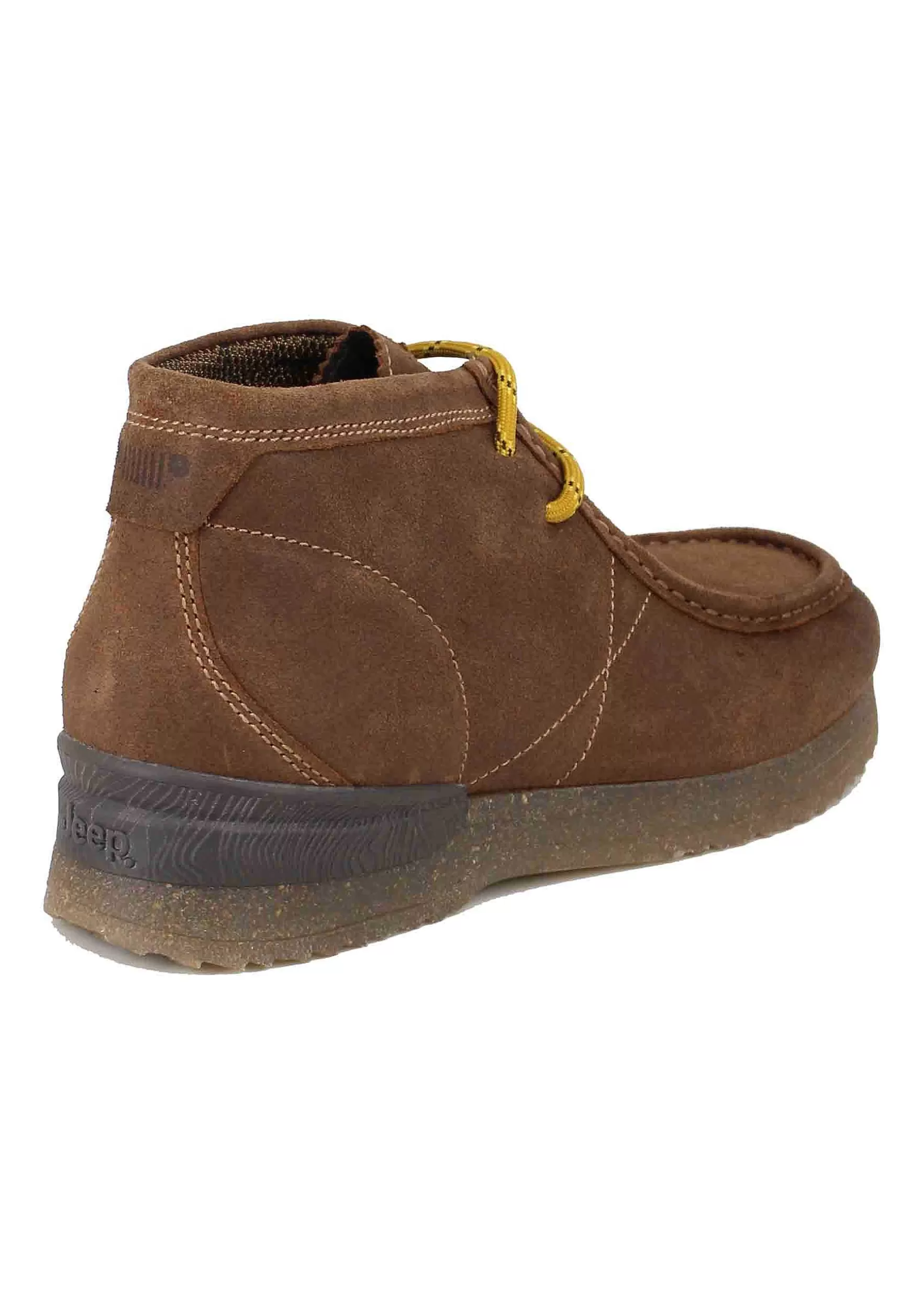 Stivaletti Polacchine Uomo In Camoscio Cuoio Con Suola In Para Bantam*Jeep Discount