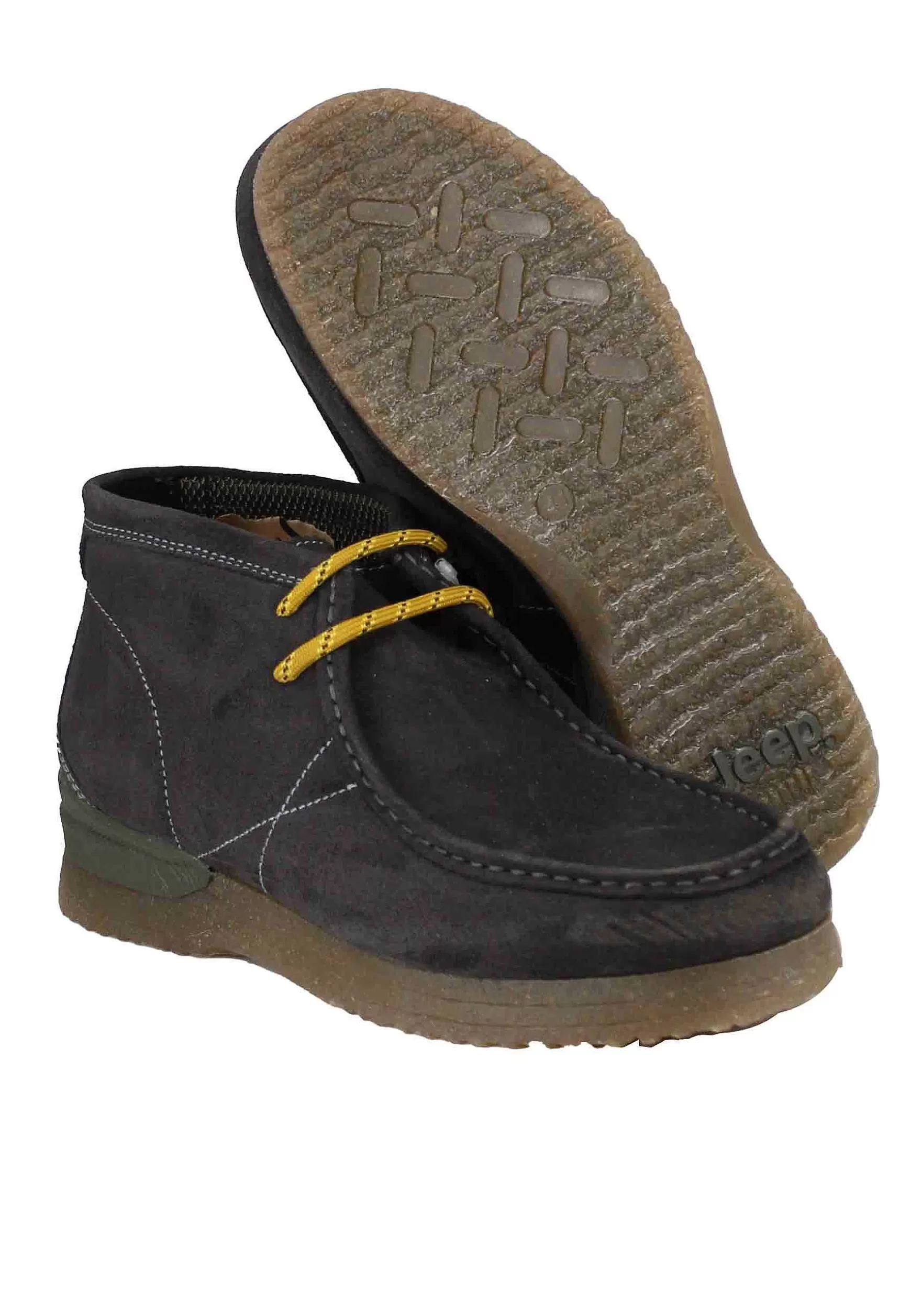 Stivaletti Polacchine Uomo In Camoscio Grigio Con Suola In Para Bantam*Jeep Online