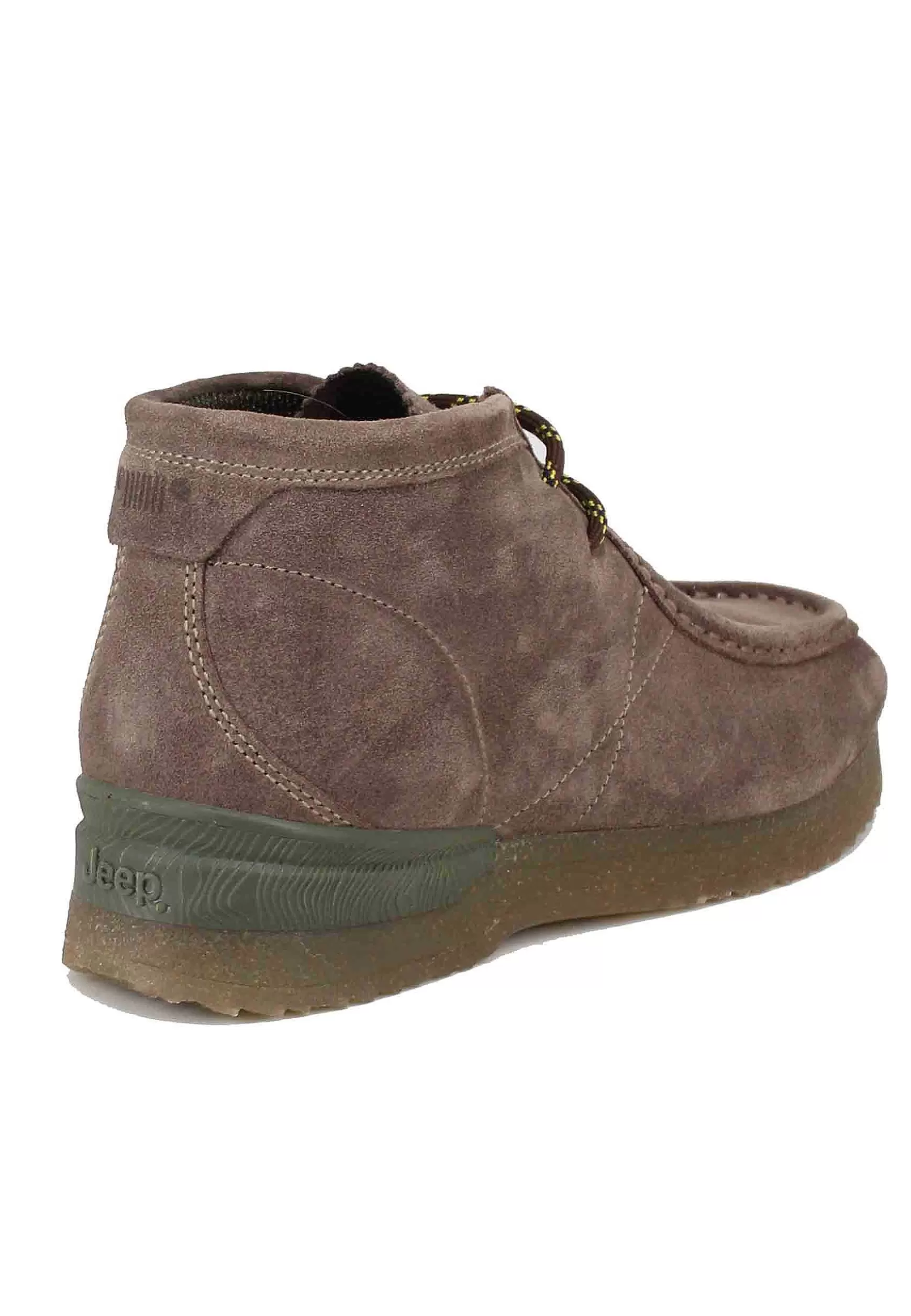 Stivaletti Polacchine Uomo In Camoscio Taupe Con Suola In Para Bantam*Jeep Hot