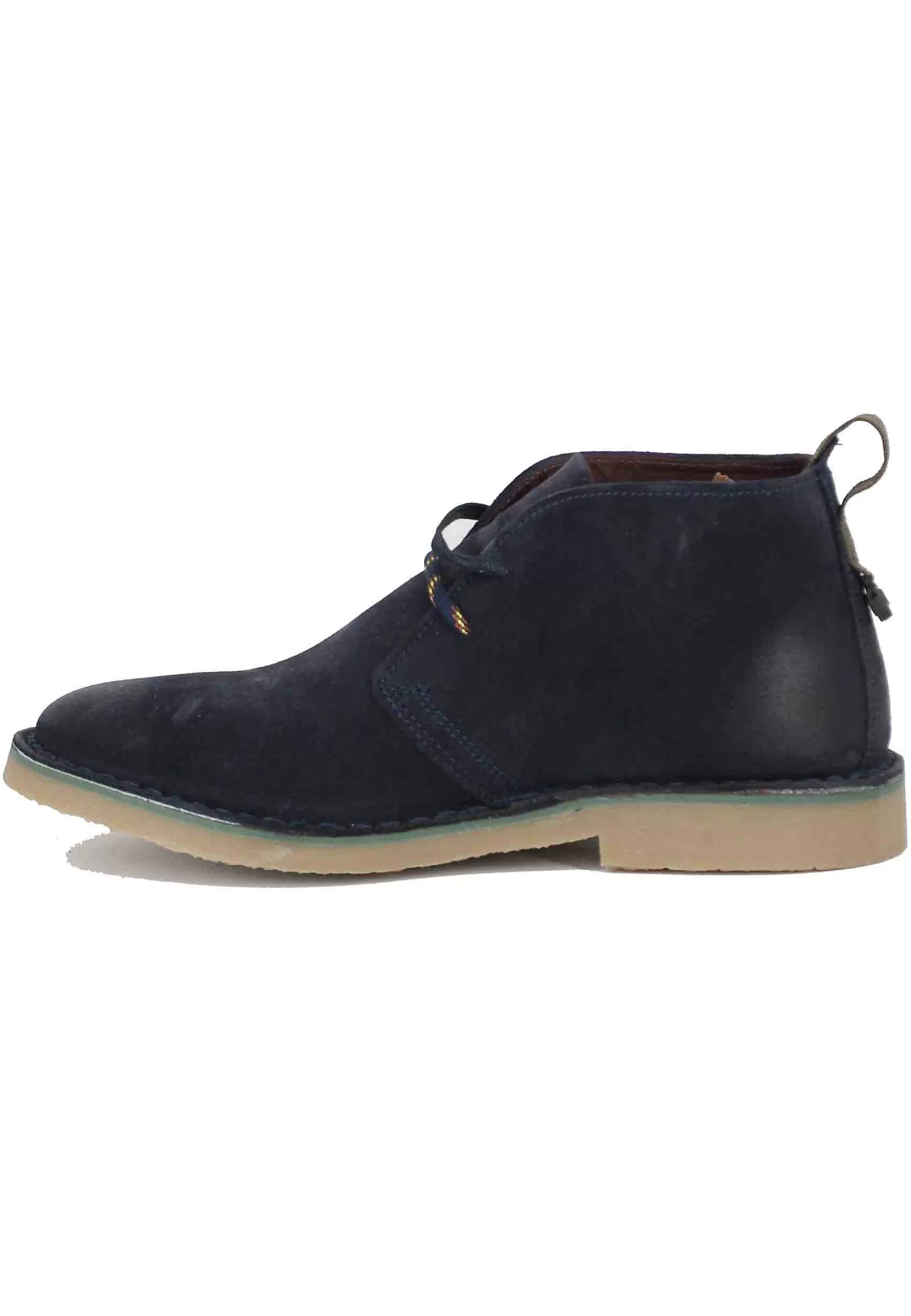 Stivaletti Polacchine Uomo Overland In Camoscio Blu Con Suola In Para*Jeep Online