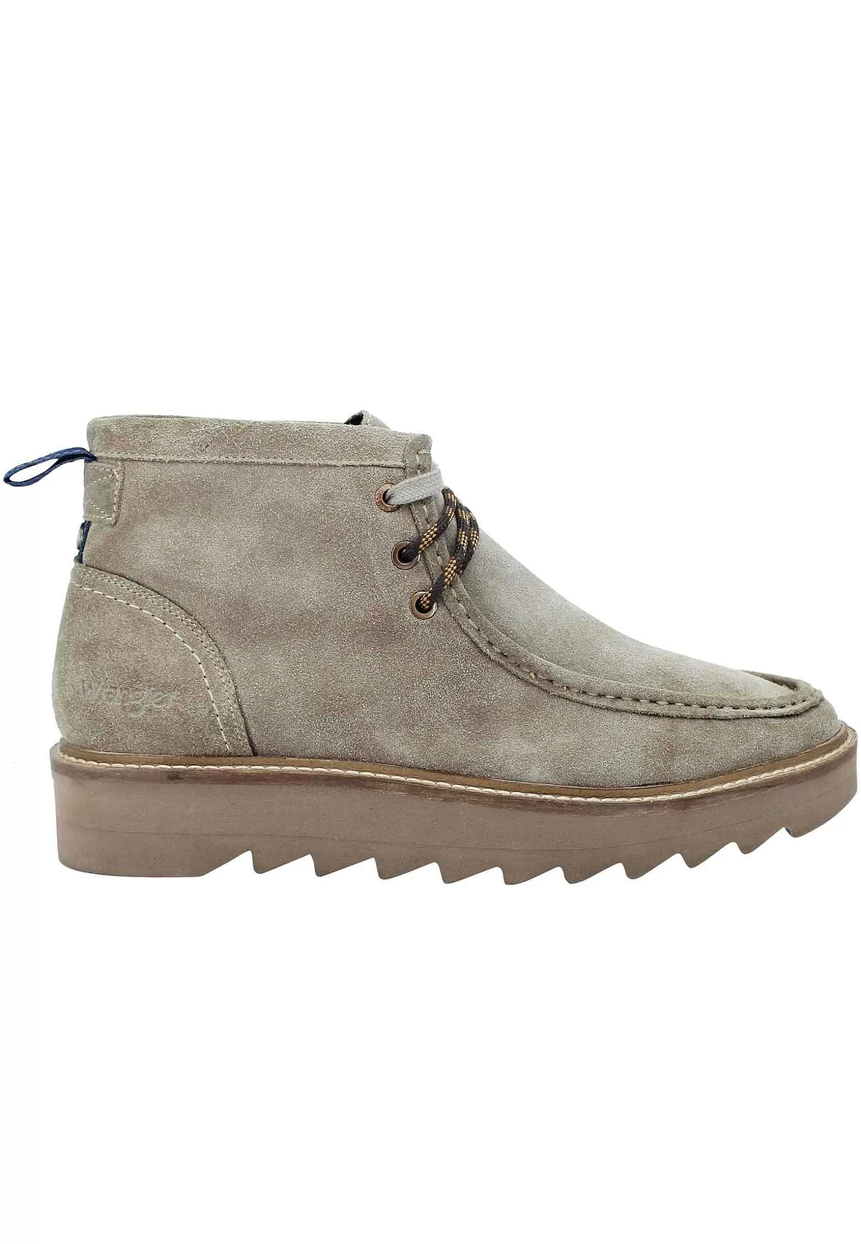 Stivaletti Polacchine Uomo Tank Wallabee In Camoscio Taupe Fondo Carrarmato*Wrangler Flash Sale