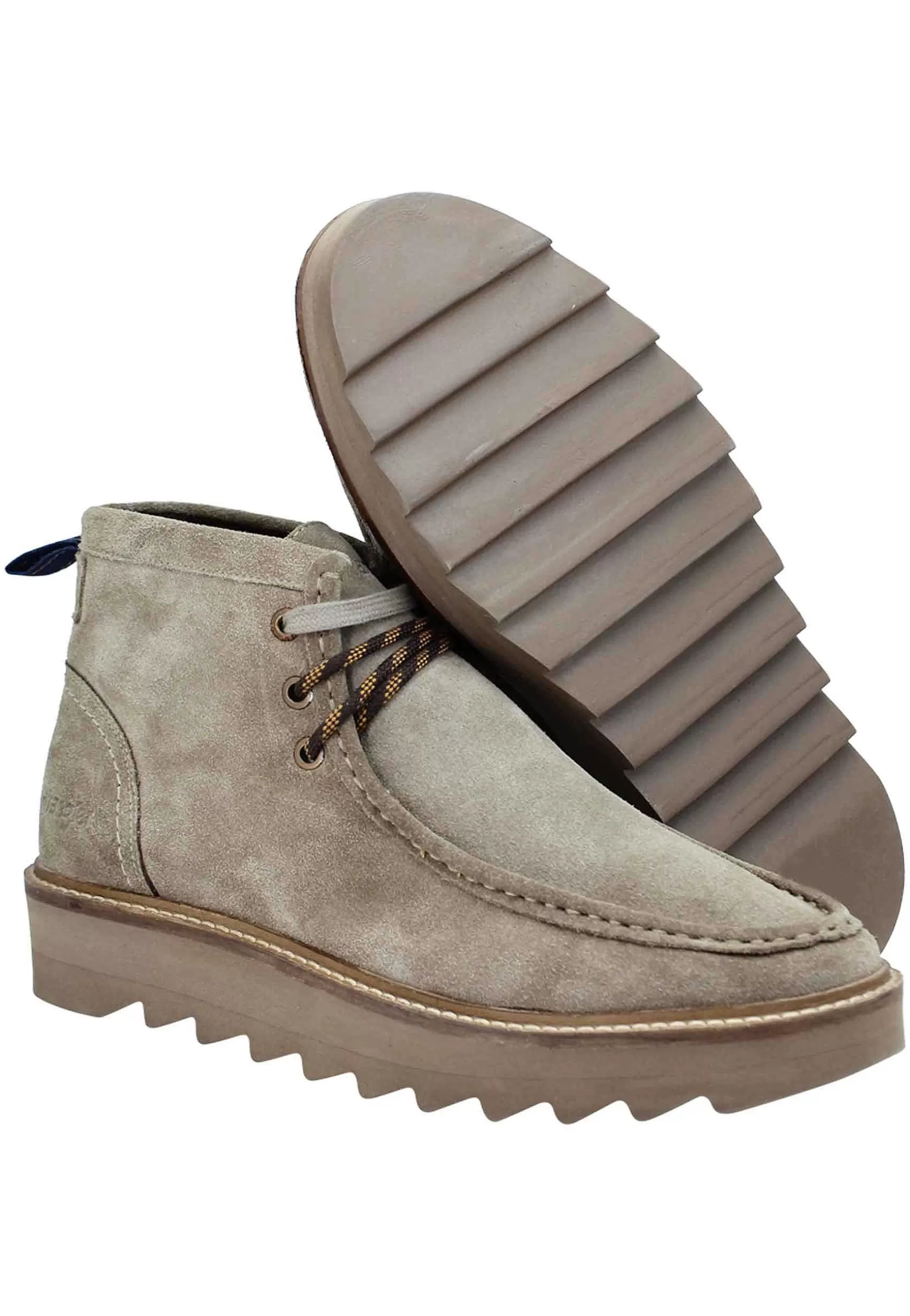 Stivaletti Polacchine Uomo Tank Wallabee In Camoscio Taupe Fondo Carrarmato*Wrangler Flash Sale