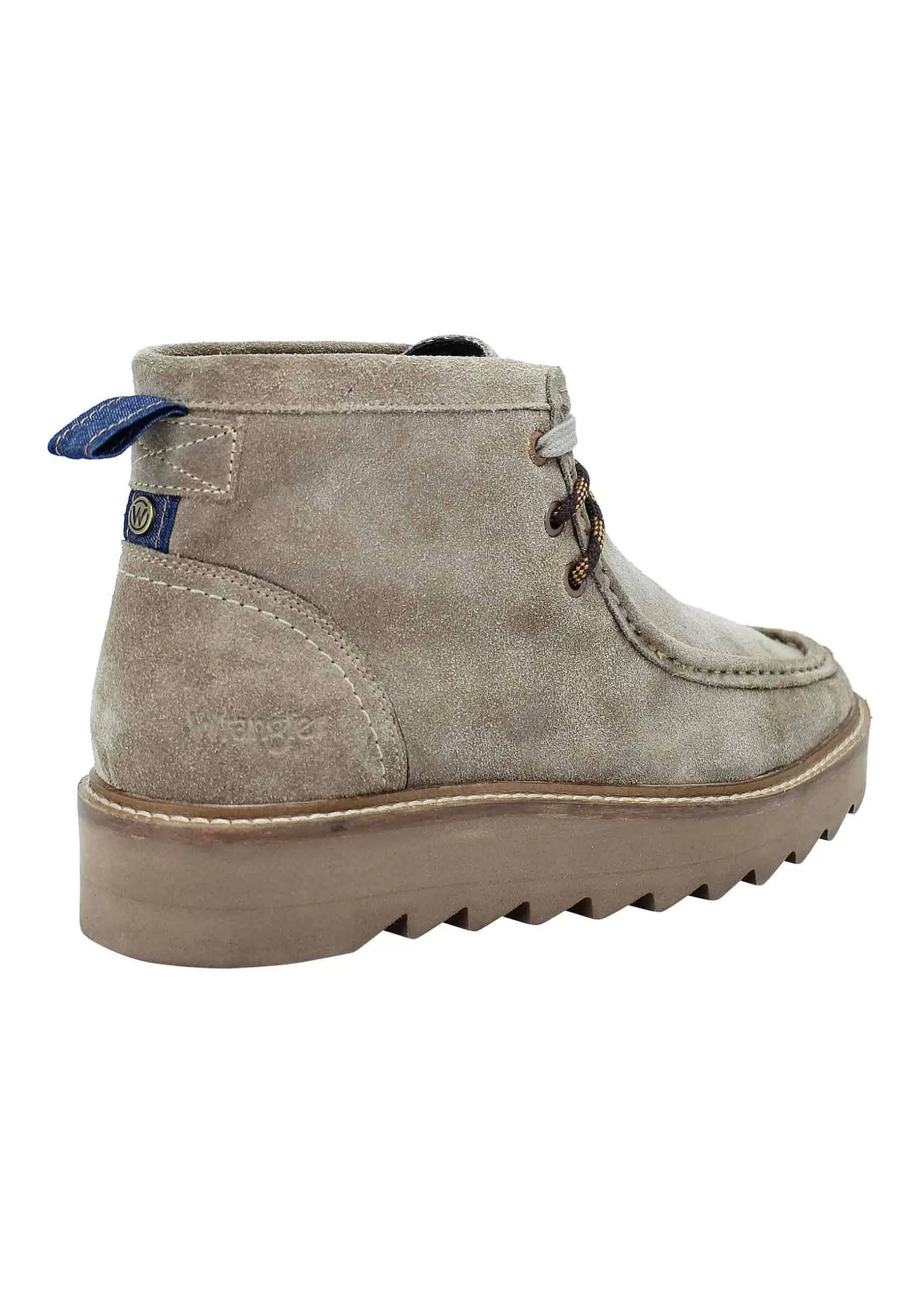 Stivaletti Polacchine Uomo Tank Wallabee In Camoscio Taupe Fondo Carrarmato*Wrangler Flash Sale