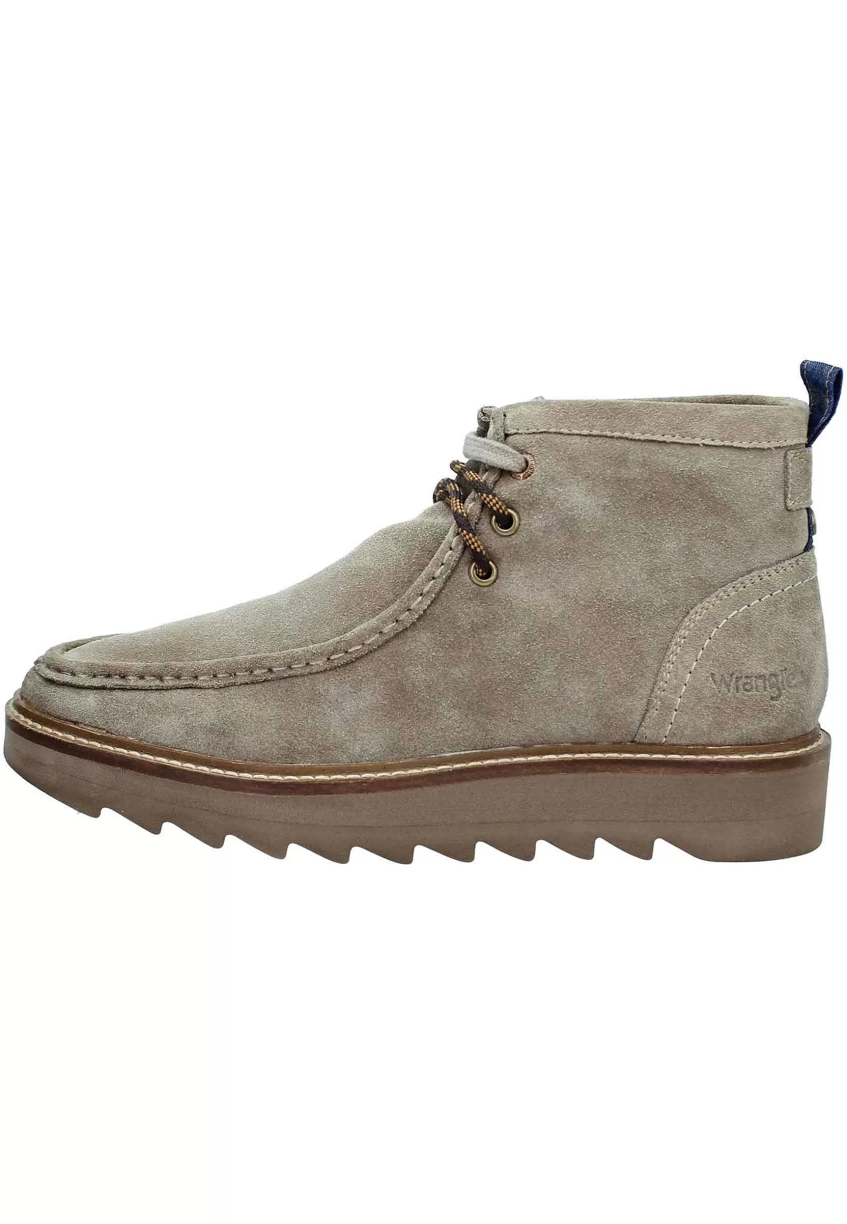 Stivaletti Polacchine Uomo Tank Wallabee In Camoscio Taupe Fondo Carrarmato*Wrangler Flash Sale