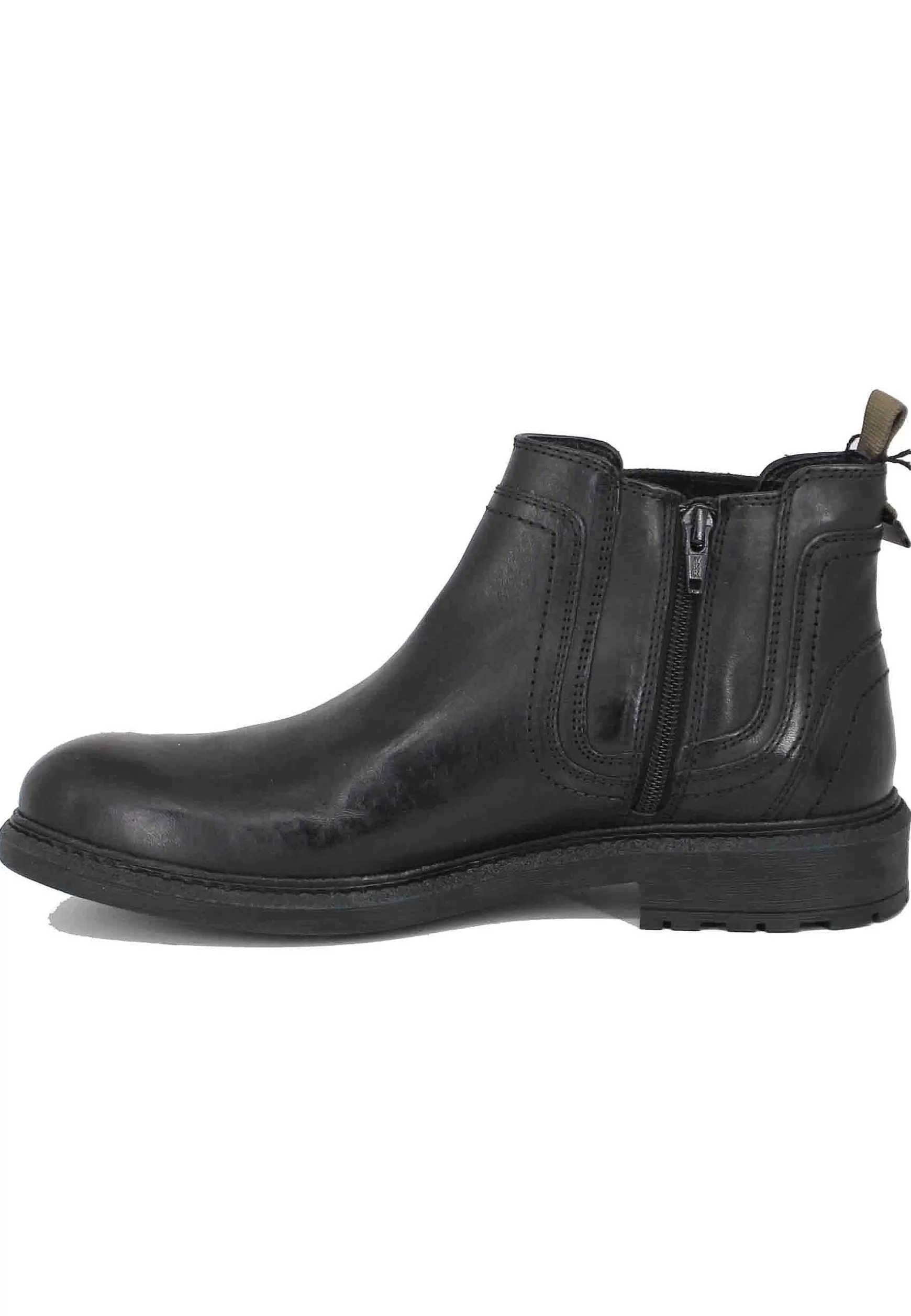 Stivaletti Uomo In Pelle Nera Con Zip Laterale E Suola In Gomma Mywood Chelsea*Jeep Shop