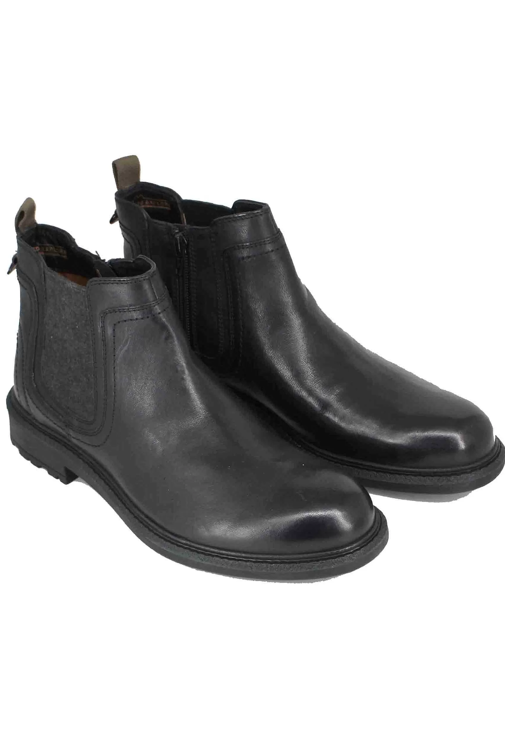 Stivaletti Uomo In Pelle Nera Con Zip Laterale E Suola In Gomma Mywood Chelsea*Jeep Shop