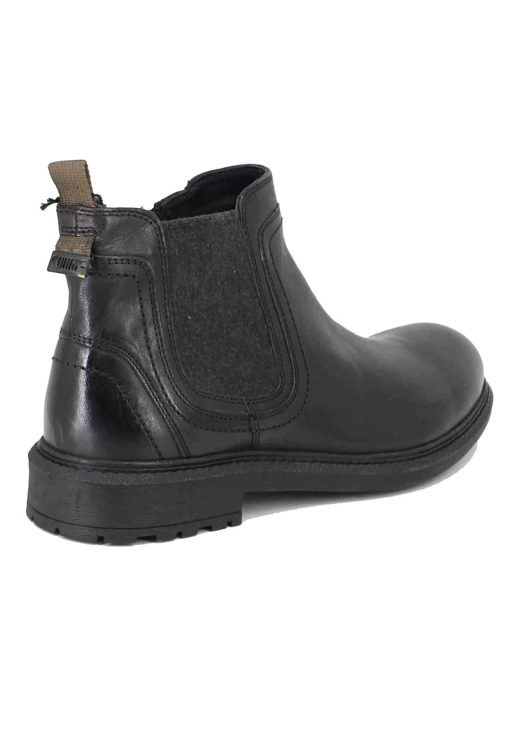 Stivaletti Uomo In Pelle Nera Con Zip Laterale E Suola In Gomma Mywood Chelsea*Jeep Shop