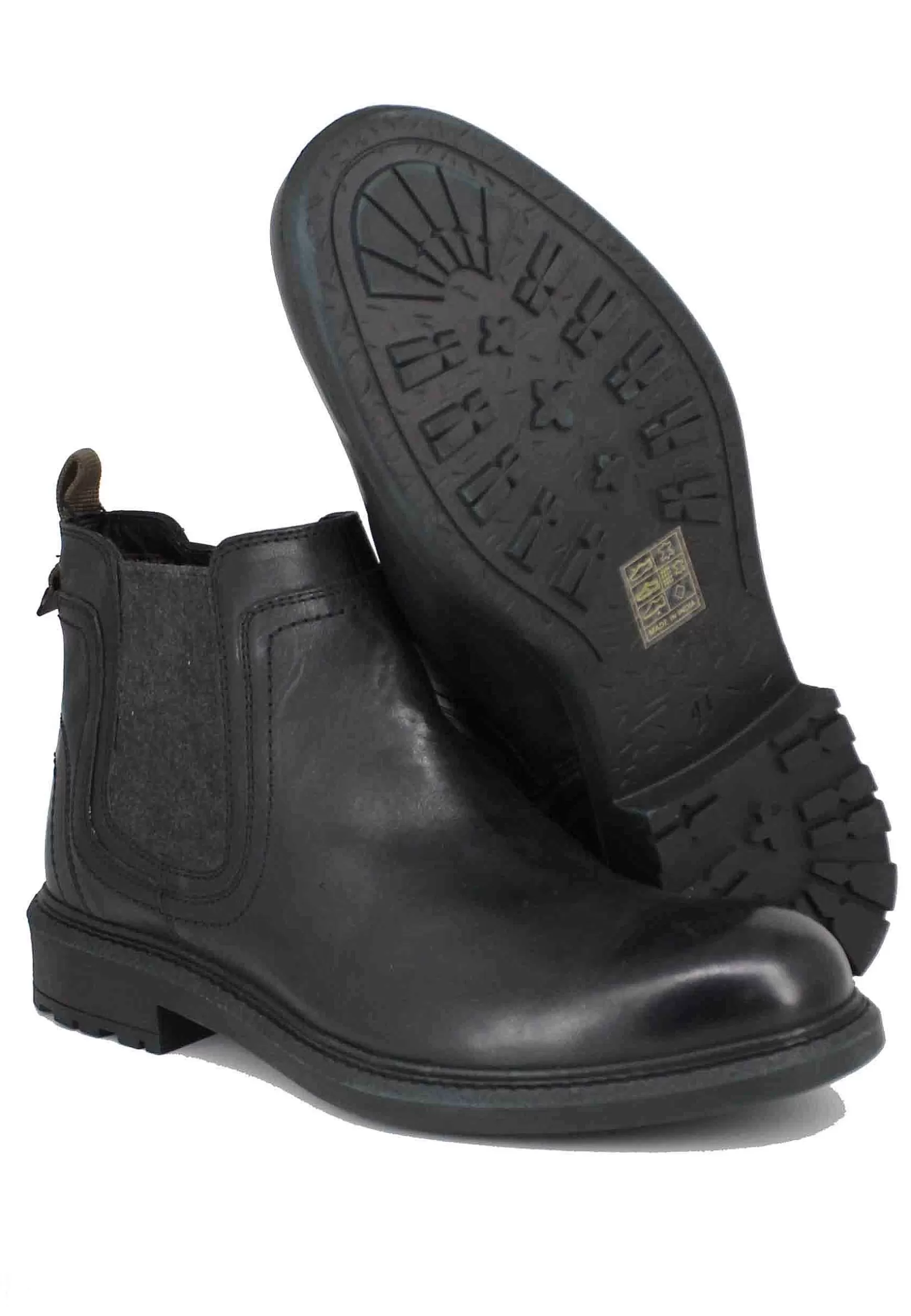 Stivaletti Uomo In Pelle Nera Con Zip Laterale E Suola In Gomma Mywood Chelsea*Jeep Shop