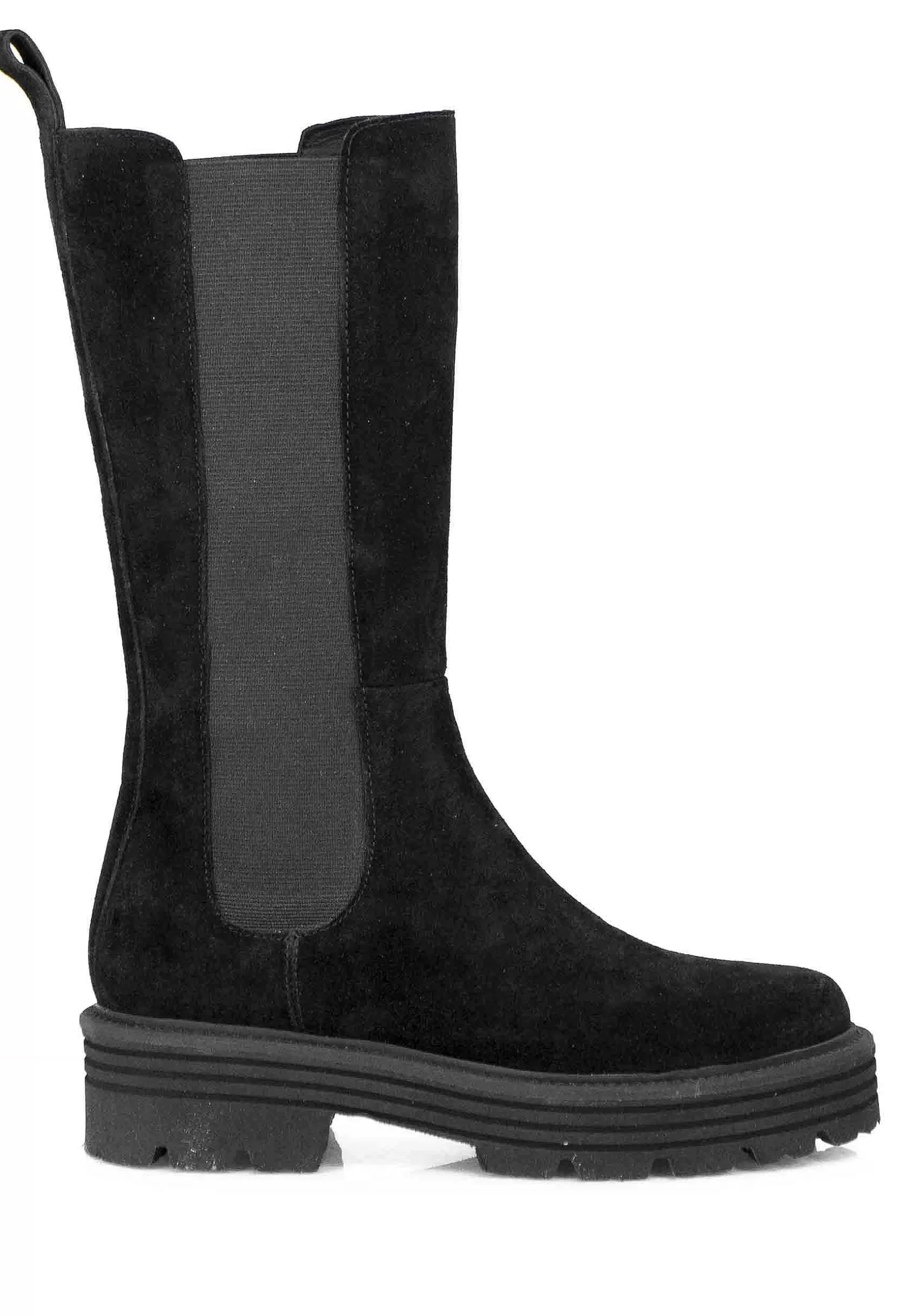 Stivali Beatles Donna In Camoscio Nero Con Punta Tonda E Suola In Gomma Ultra Light** Best