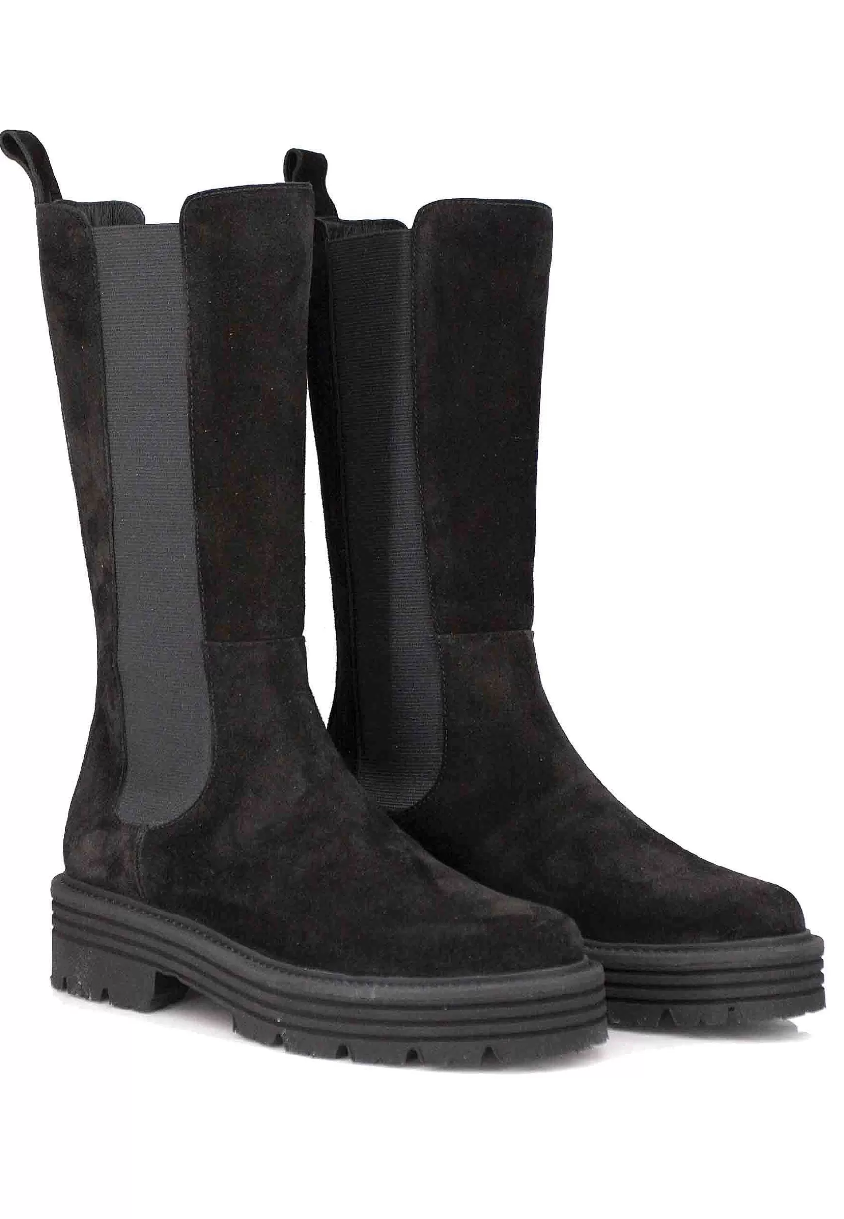 Stivali Beatles Donna In Camoscio Nero Con Punta Tonda E Suola In Gomma Ultra Light** Best