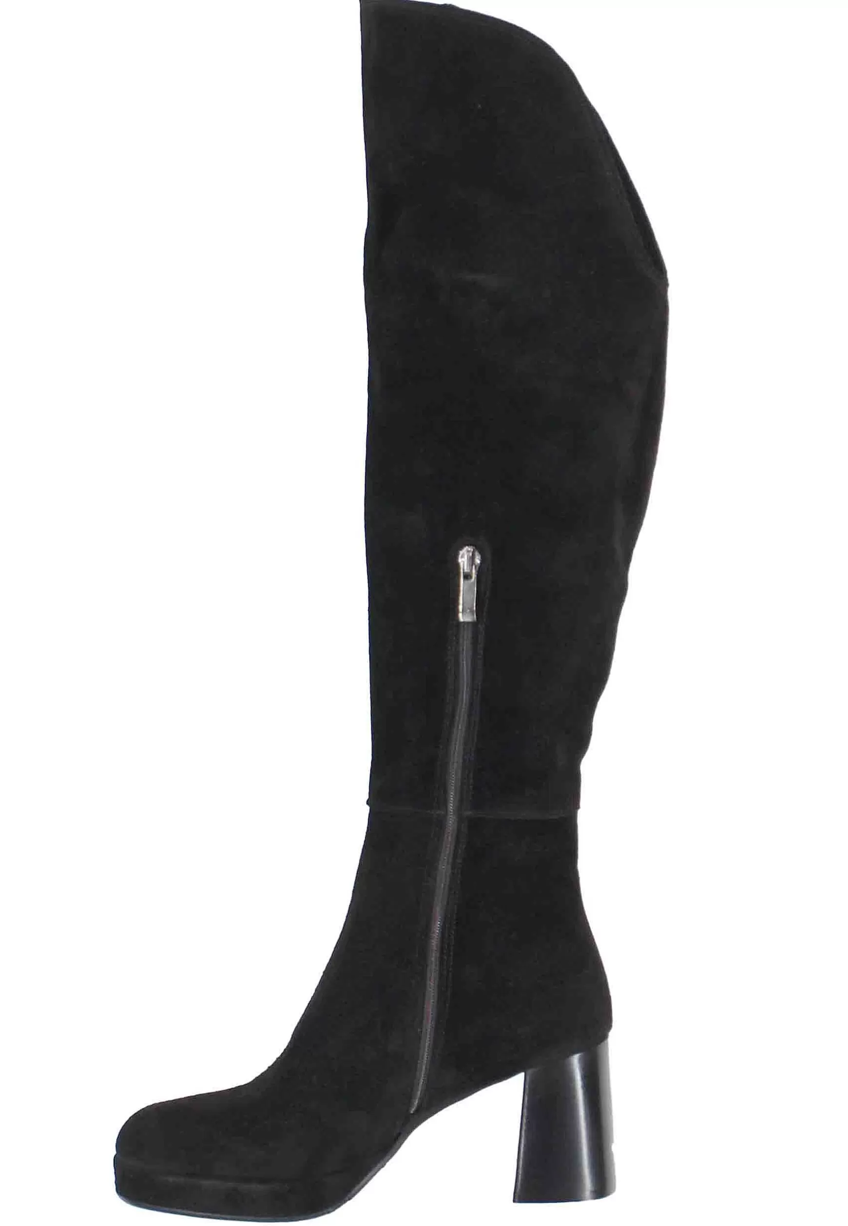 Stivali Donna In Camoscio Nero Con Ghetta E Tacco Alto*Tattoo Cheap