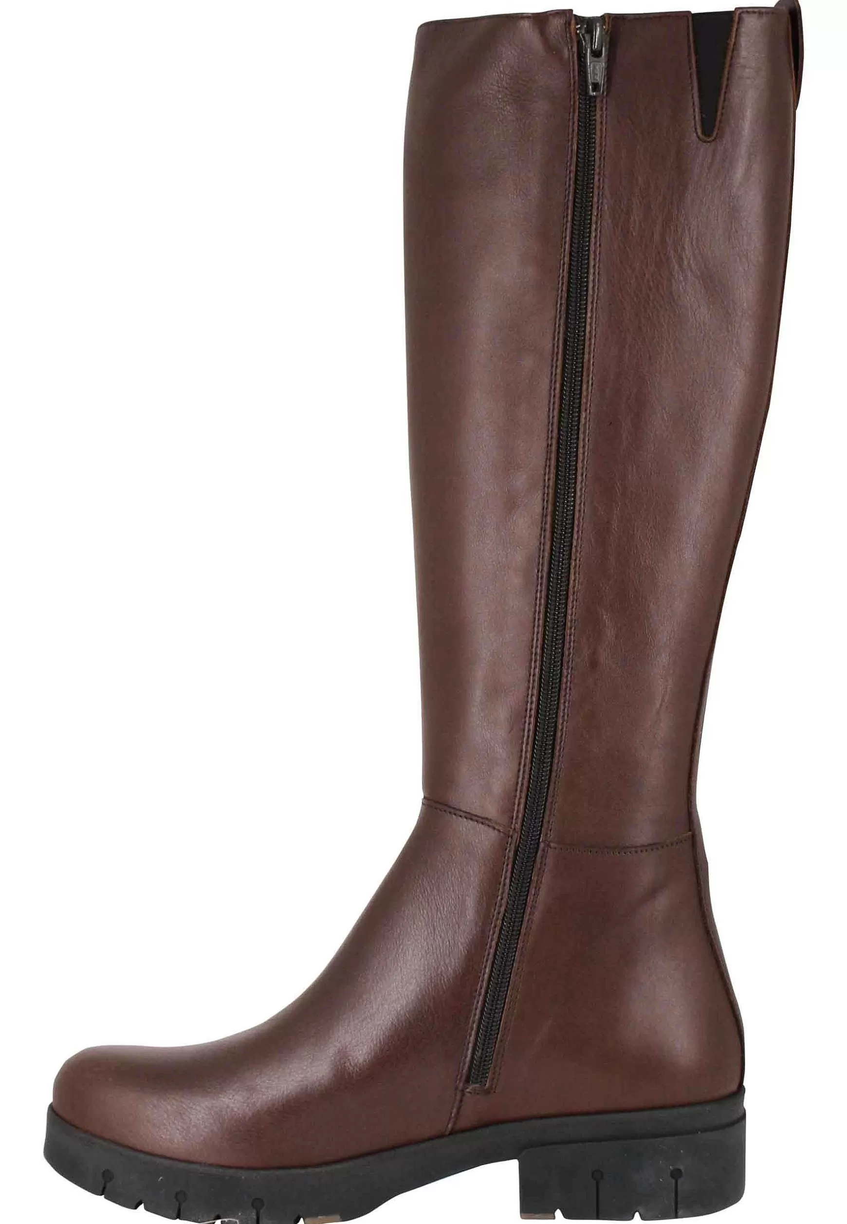 Stivali Donna In Pelle Testa Di Moro Con Fondo Gomma E Zip Laterale*Manuel Costa Sale