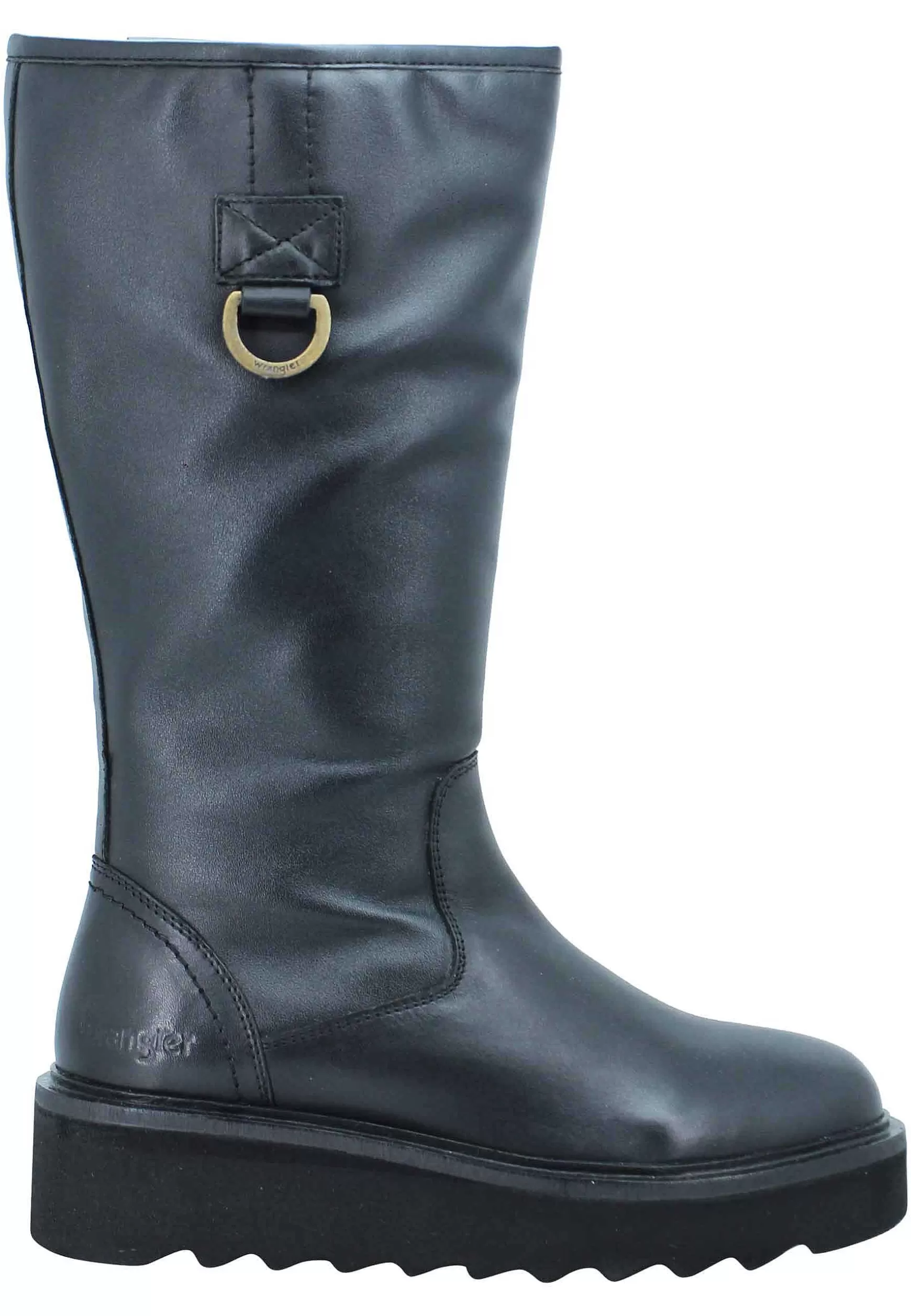 Stivali Donna Jane Hight In Pelle Con Fondo Gomma Basso E Fibbia Laterale*Wrangler Discount