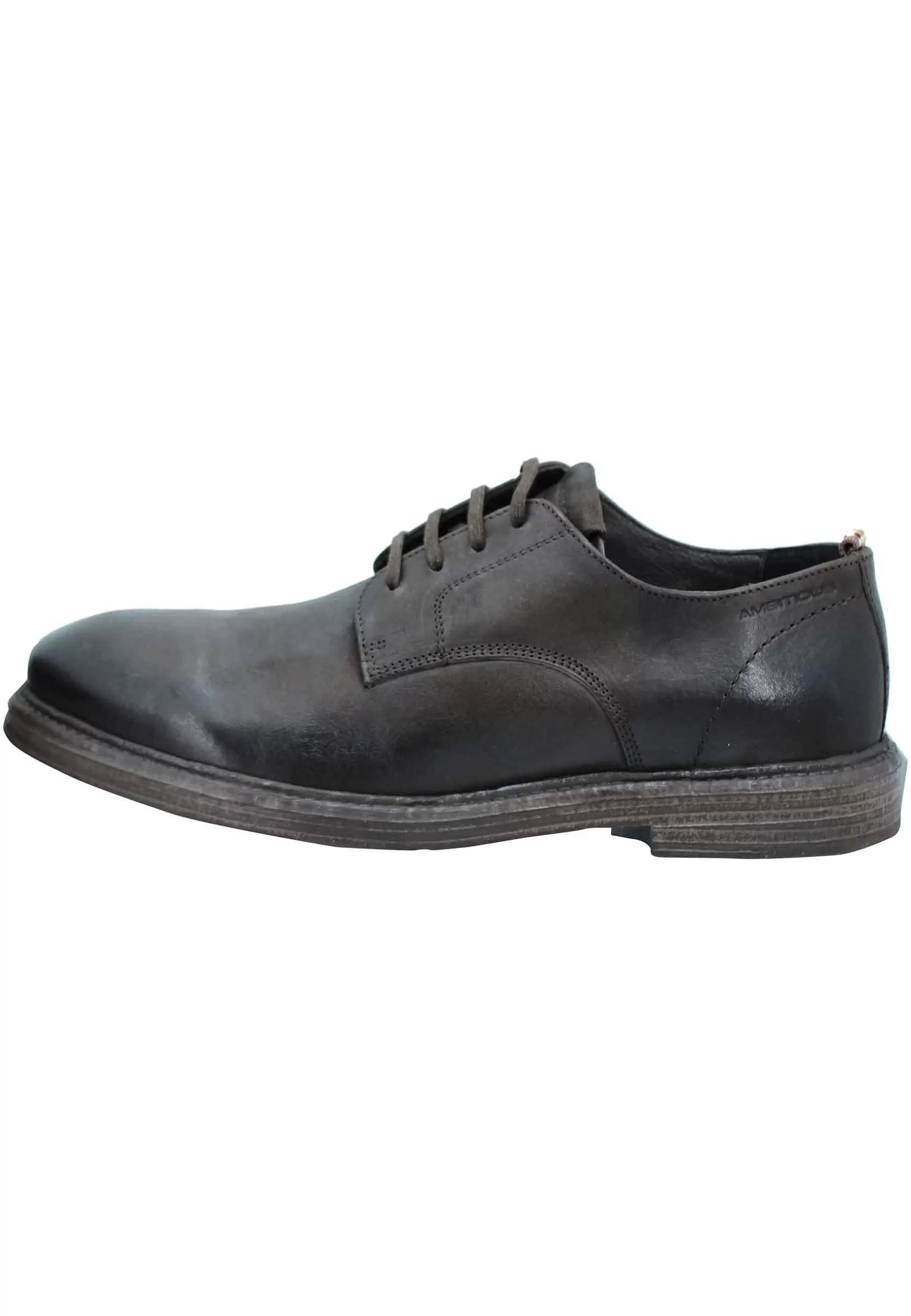 Stringata Uomo In Pelle Marrone Suola In Gomma E Sottopiede Memory Foam*Ambitious Cheap